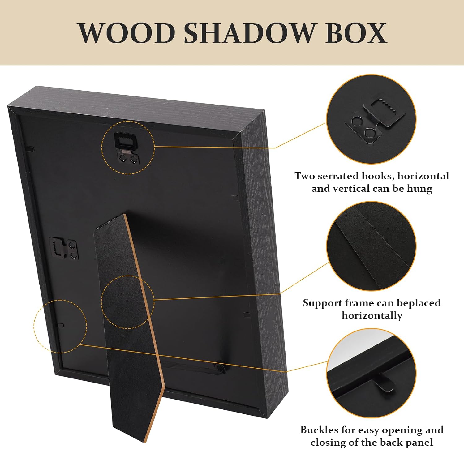 Shadow Box Frame 8x10 - 3 Pack Wood Deep Shadowbox with Glass Shadow Boxes Display Cases Suitable for Photos, Dried