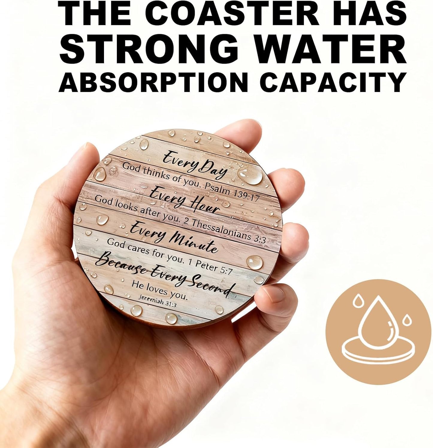 Coaster Holder / Wooden Coasters for Drinks / God / Set of 6