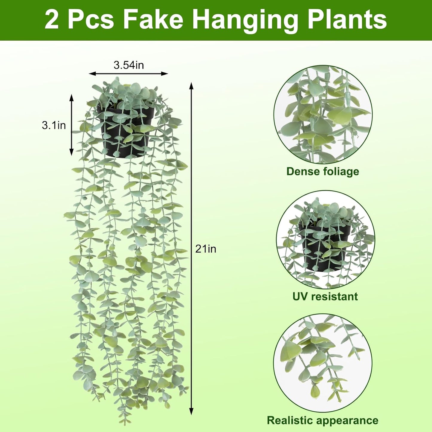 Artificial Potted Plants Eucalyptus / Set of 2