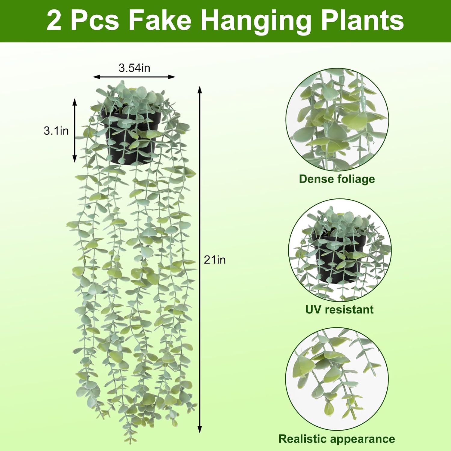 Artificial Potted Plants Eucalyptus / Set of 2