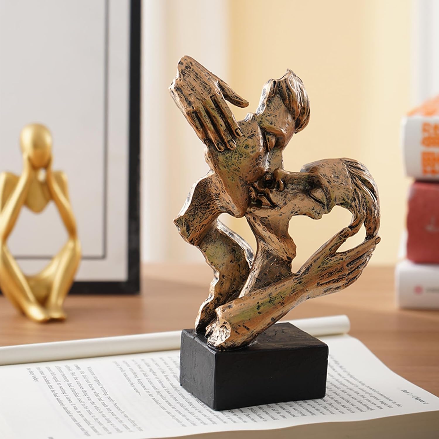Modern Couple Figurines for Nightstand & / Retro-copper-a