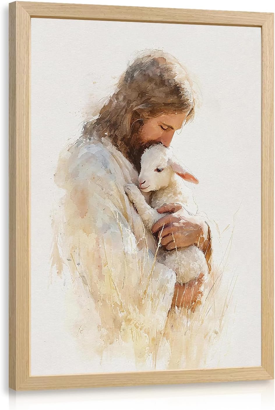 KensTro 12x16 Oak Framed I Am Who God Says I Am Scripture Art