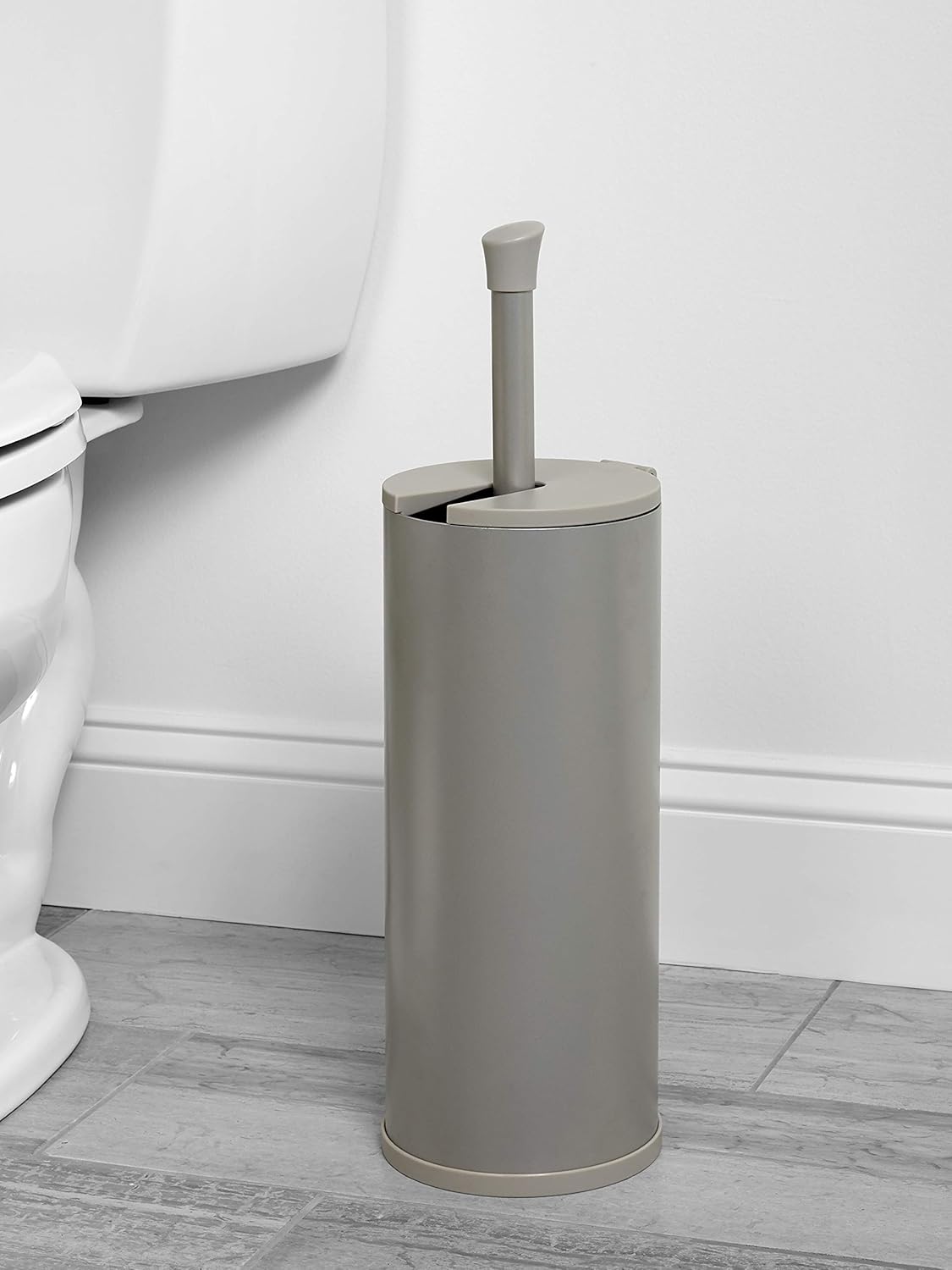 Zenna Home Easy Access Brushed Nickel Toilet Paper Holder, Rustproof, Holds 3 Rolls, Toilet Paper Storage with Lid and