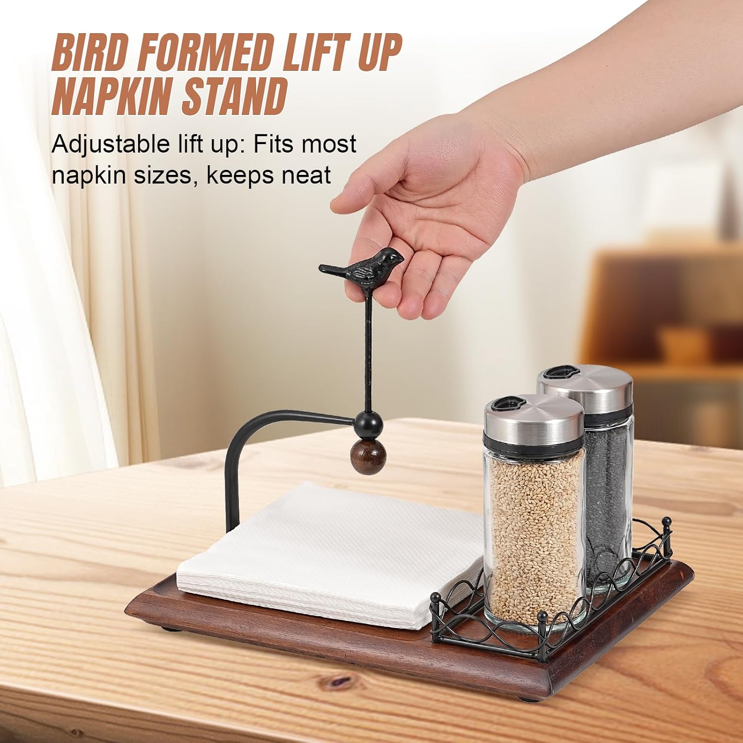 Napkin Holder / Salt and Pepper Shakers Storage Shakers / with Spice Rack