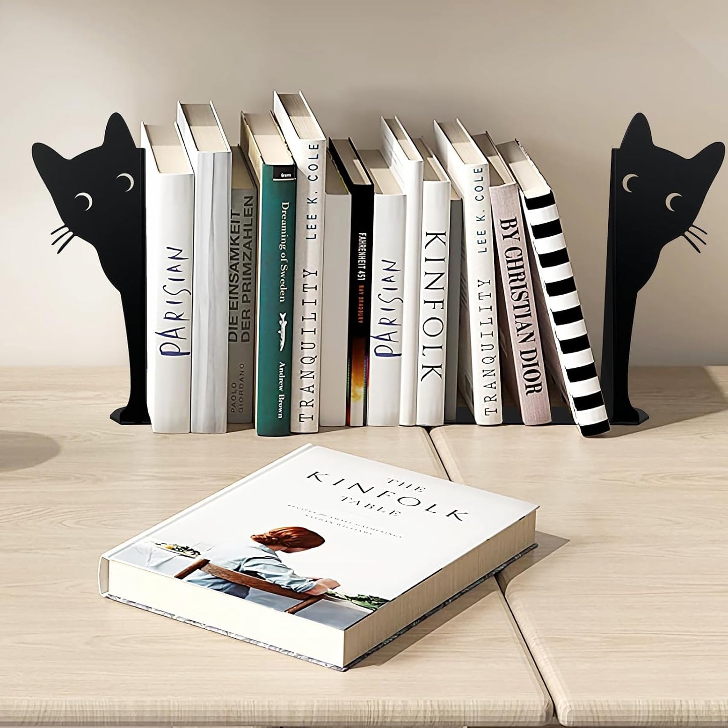 Metal Book Ends for Heavy Books / Black Cat