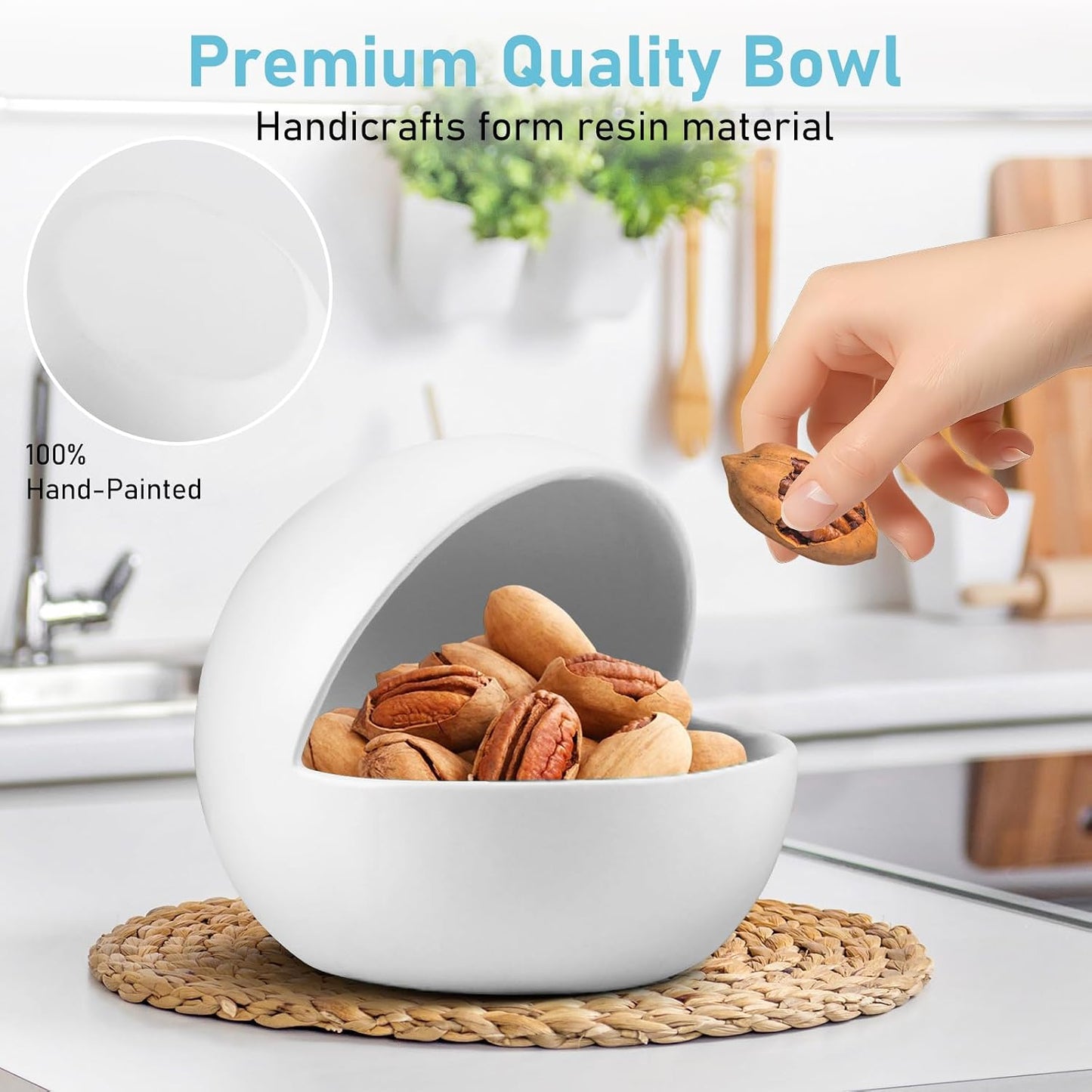 Patriotic Candy Bowl for 4th of July Resin Decorative Serving Dish Key Bowl for Entryway / White / S