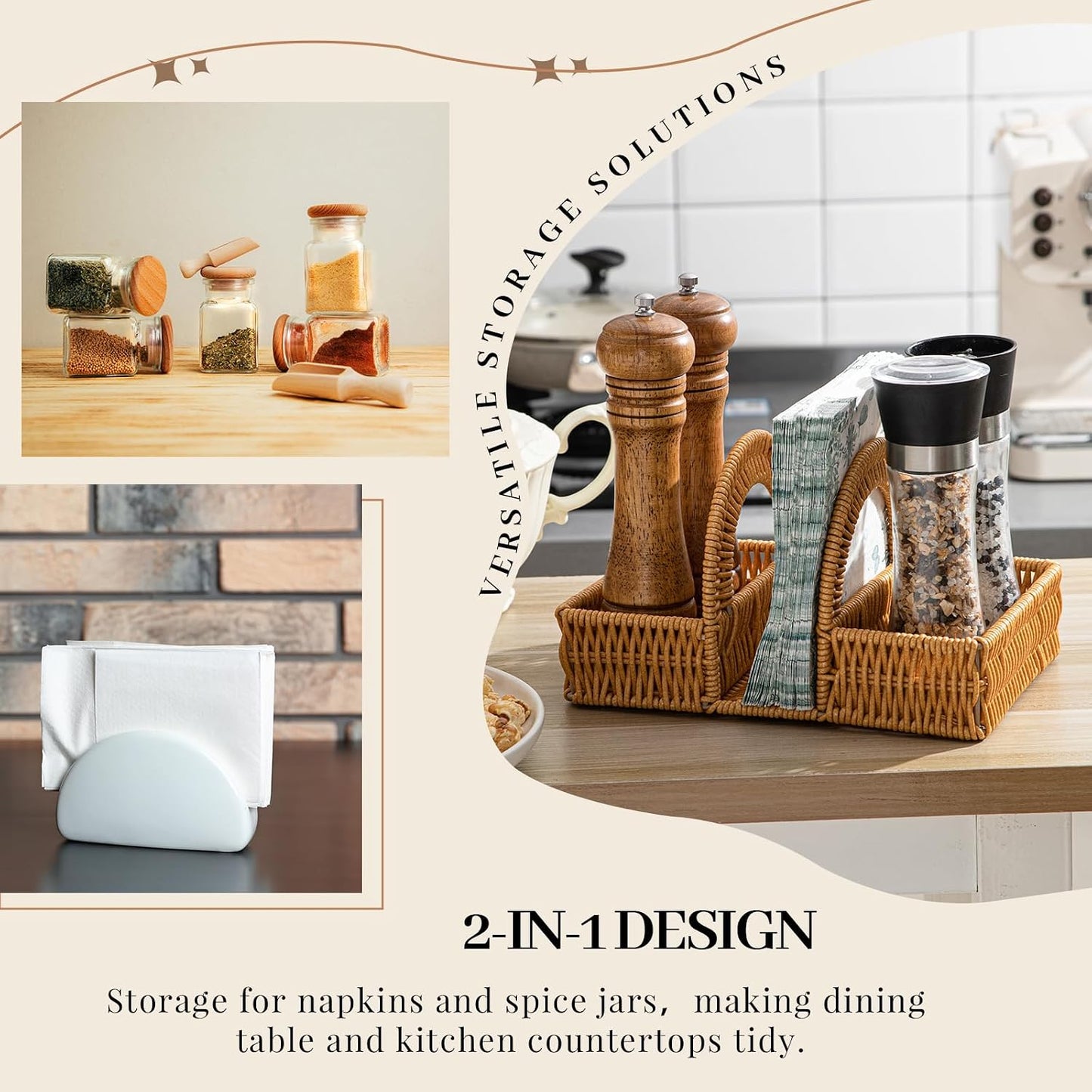 Boho Rattan Napkin Holder