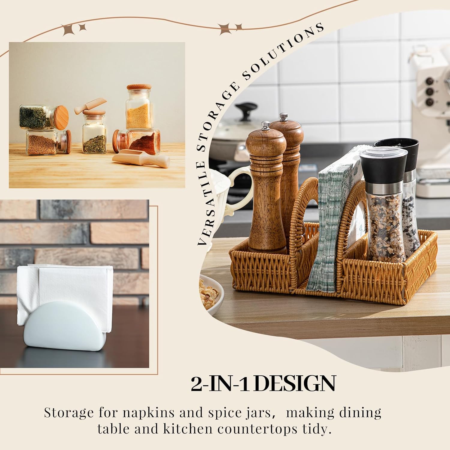Boho Rattan Napkin Holder