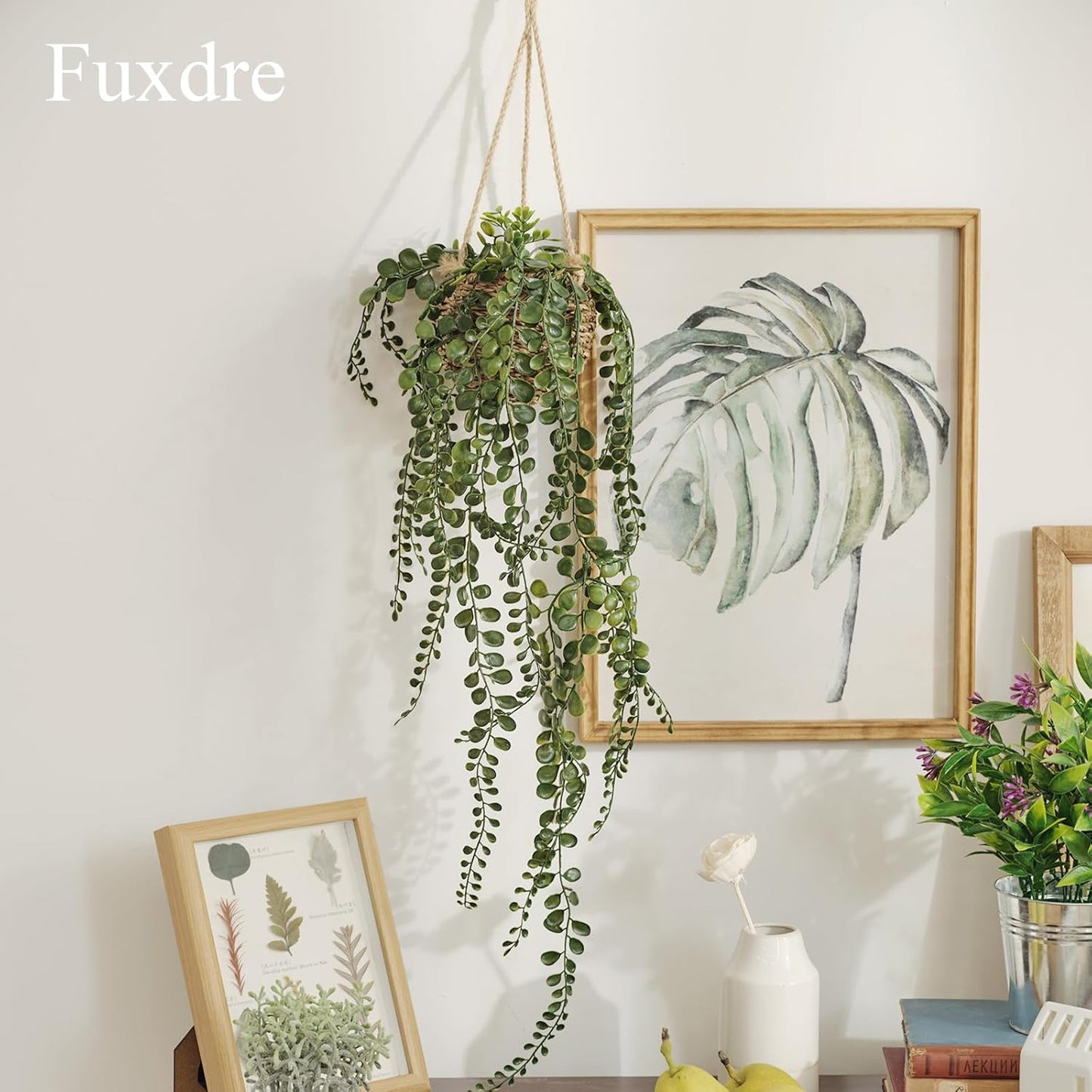 Mini Artificial Hanging Greenary Fake Hanging Plants in Basket / Hanging-a / Set of 3