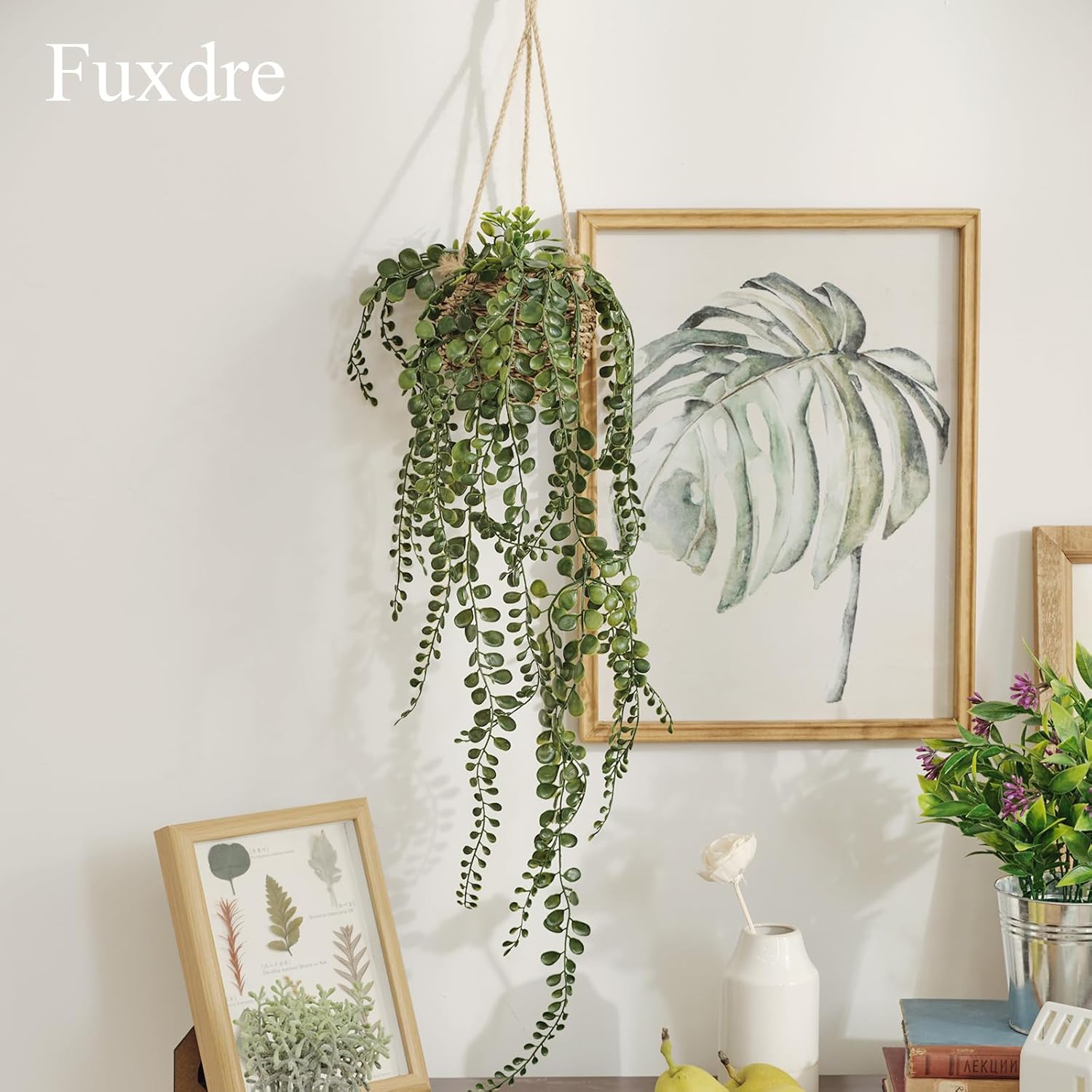 Mini Artificial Hanging Greenary Fake Hanging Plants in Basket / Hanging-a / Set of 3