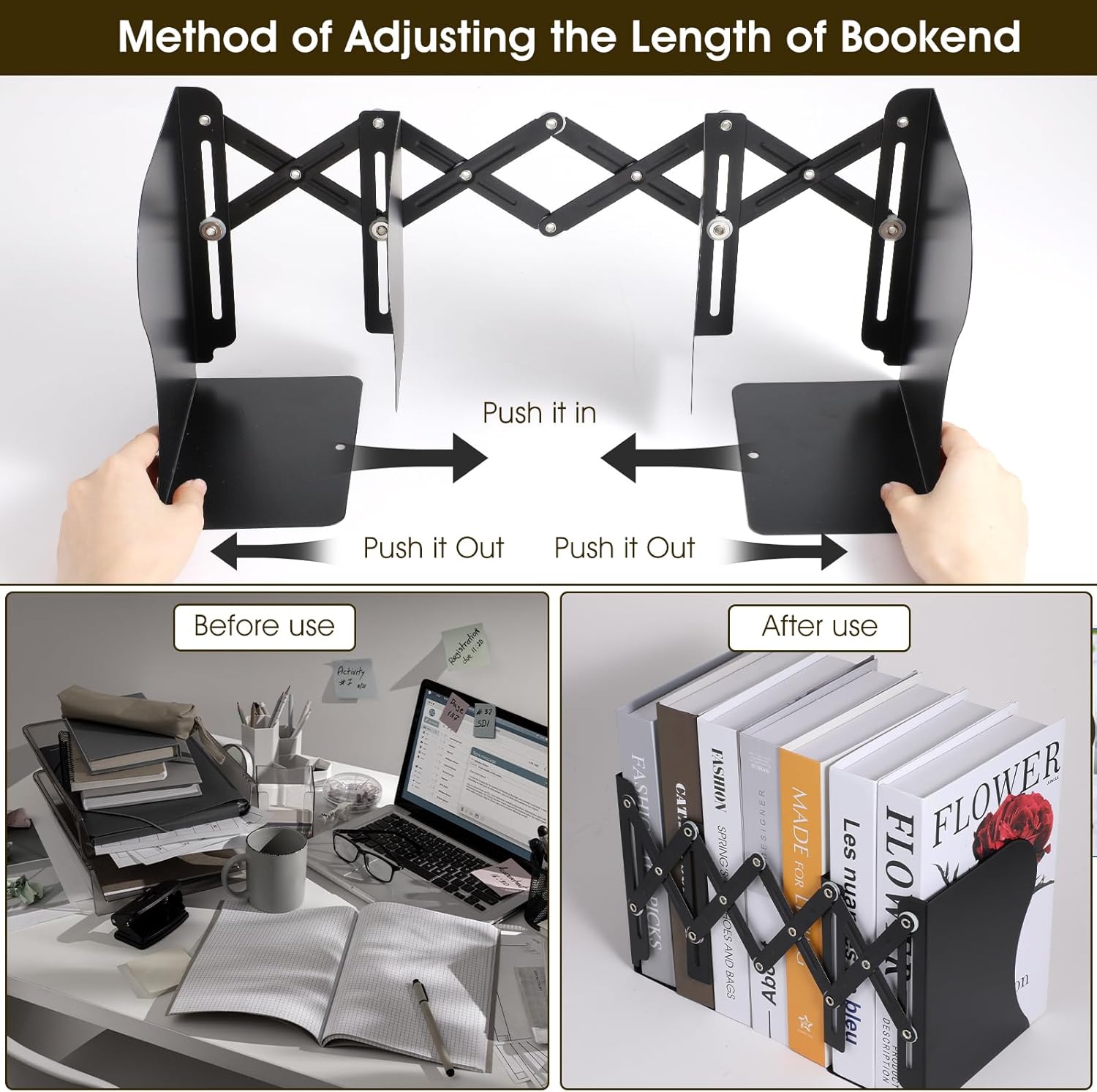 Metal Book Organizer / Set of 2
