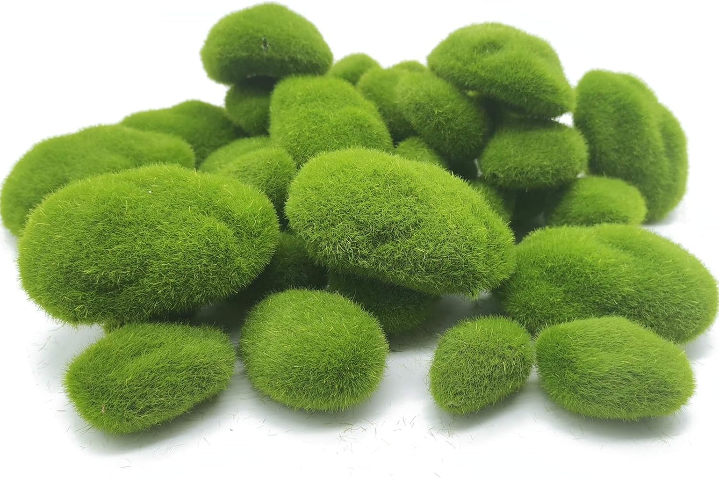 Artificial Moss Rocks / Green / Set of 40