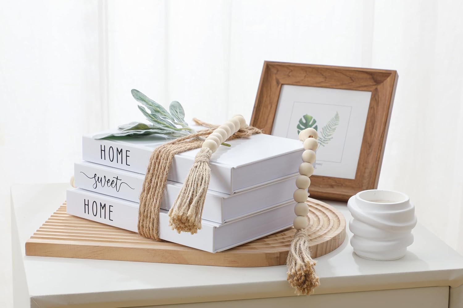 White Decorative Faux Books for Farmhouse & Living Room Decor / White - Hardcover