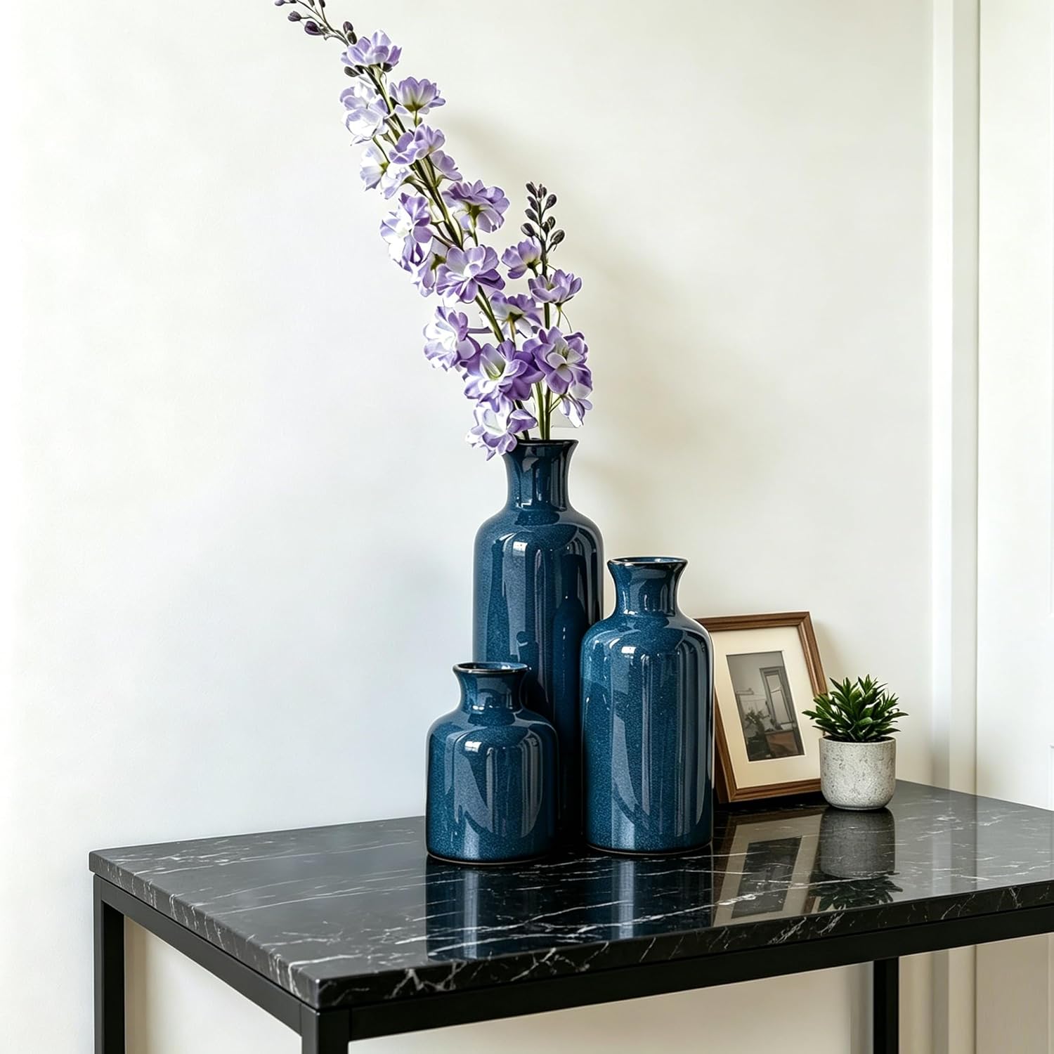 Ceramic Vase Set Home Decor / Blue / Set of 3
