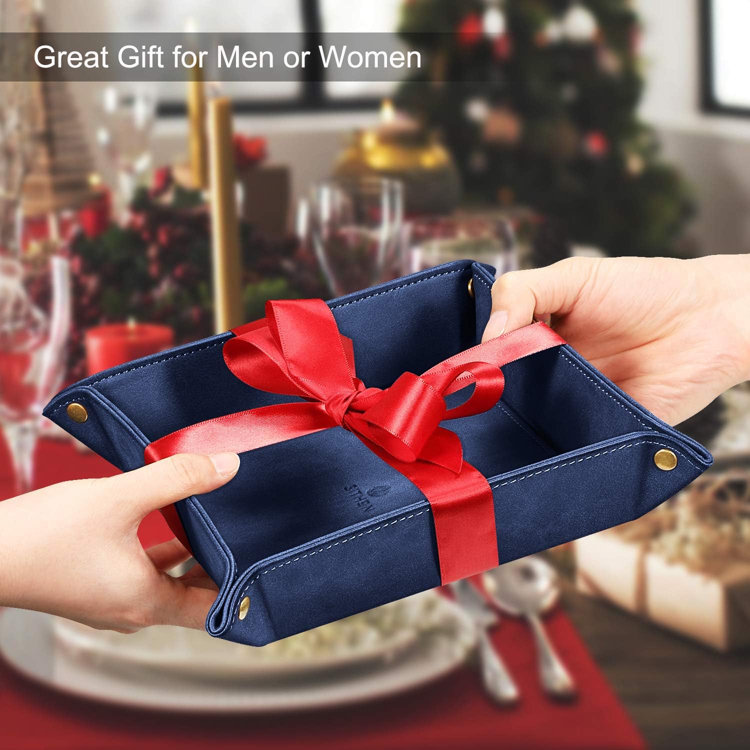 Valet Tray Desktop Storage Organizer / Dark Blue