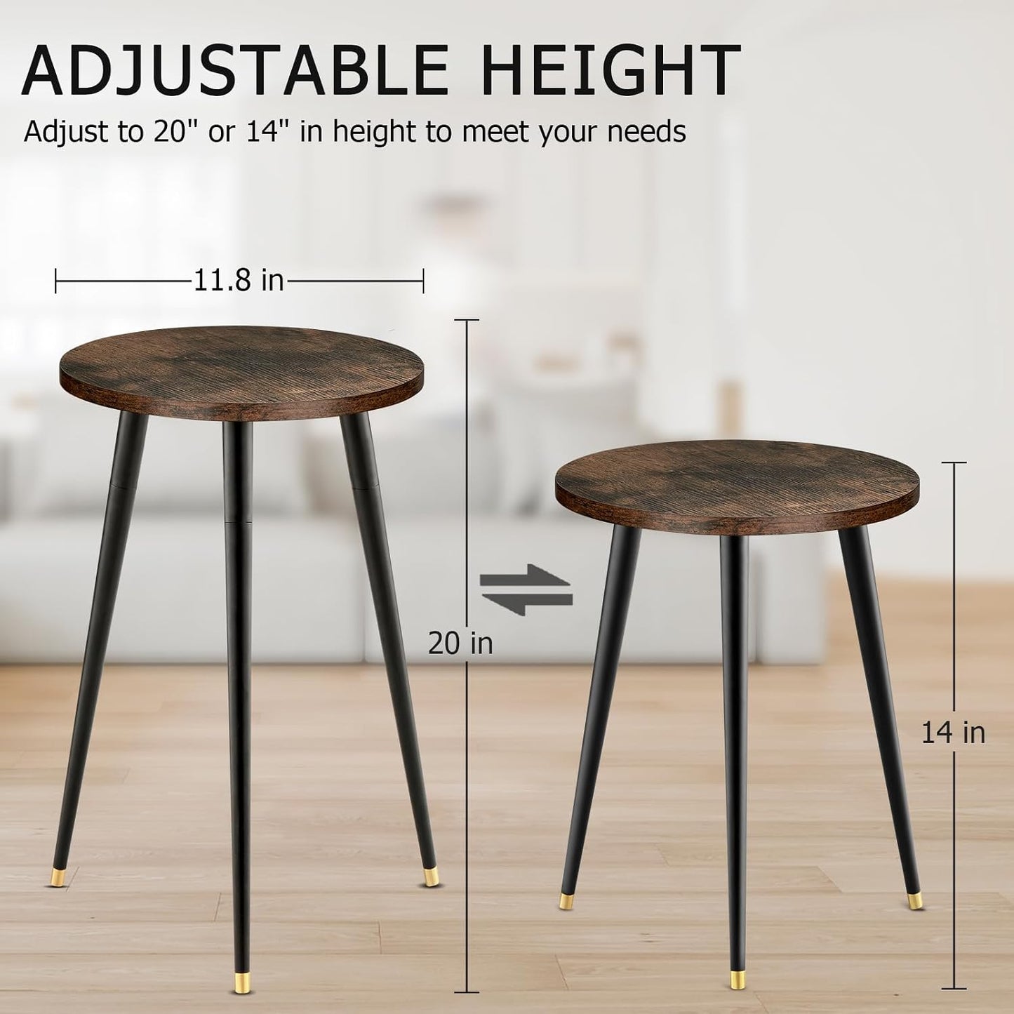 KINNARY Tall Plant Stand Indoor, Mid Century Wood Plant Stand Plant Table for Flower Pots, Heavy Duty Metal Plant