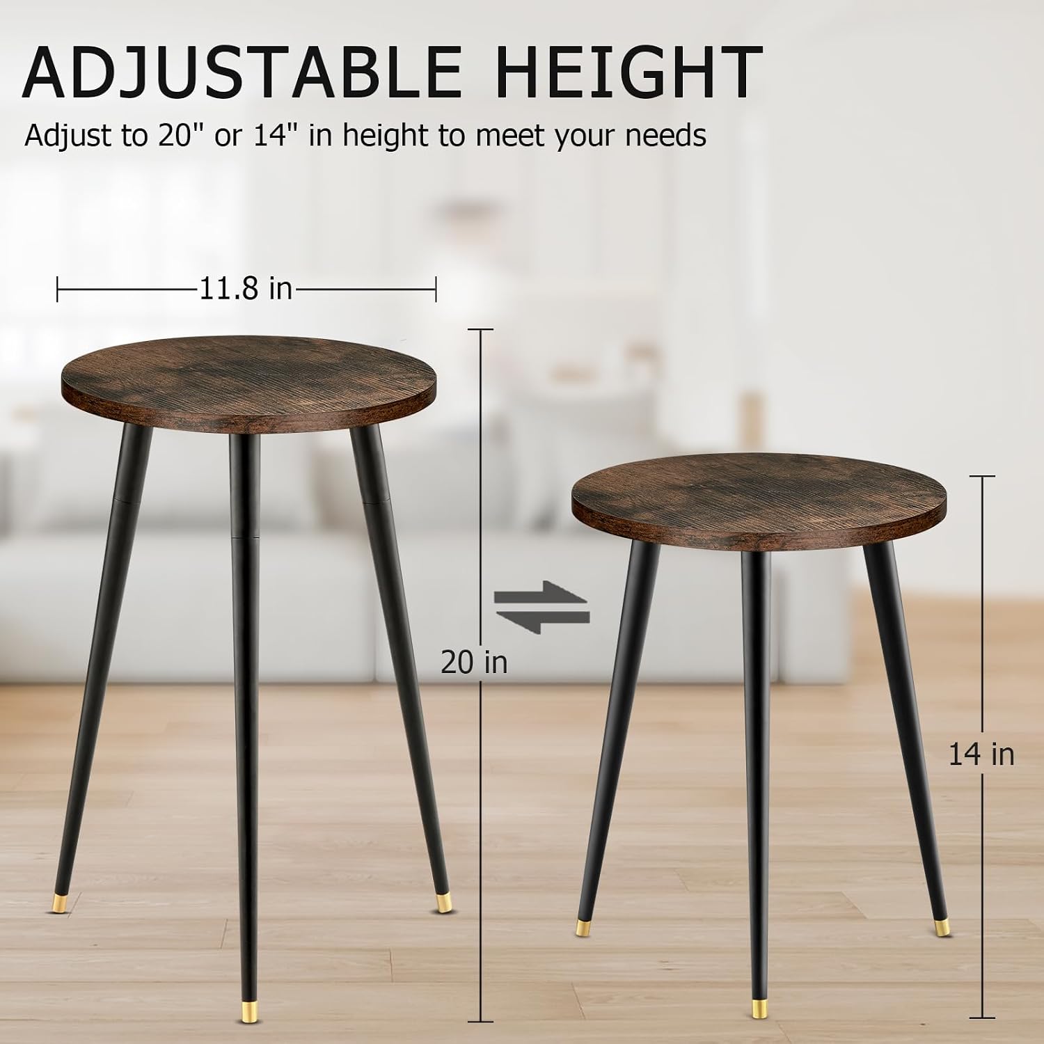 KINNARY Tall Plant Stand Indoor, Mid Century Wood Plant Stand Plant Table for Flower Pots, Heavy Duty Metal Plant