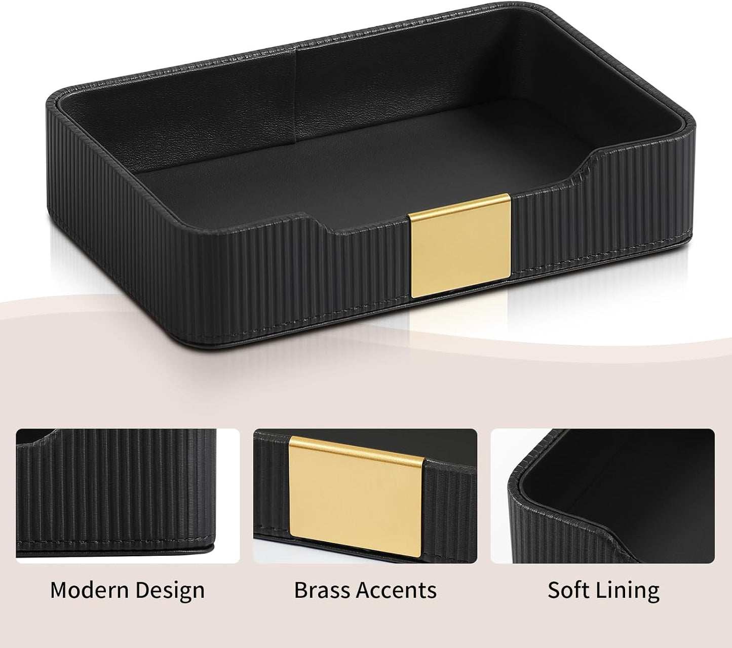 Valet Tray Desktop Storage Organizer / Black
