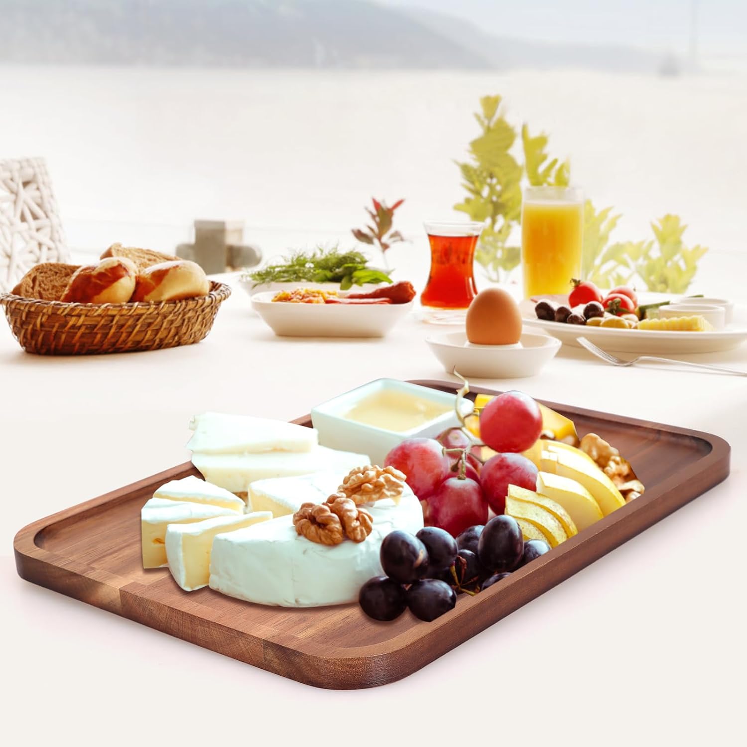 Rectangular Wooden Platters Long Charcuterie Boards Decorations Serving Trays Platter / 14 x 8 x 0.8