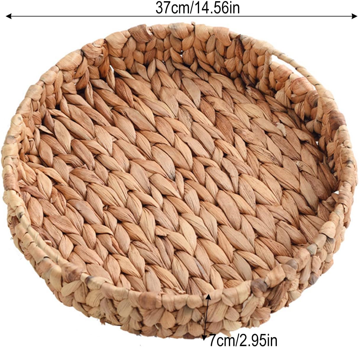 Round Rattan Serving Tray / 14.6 Inch