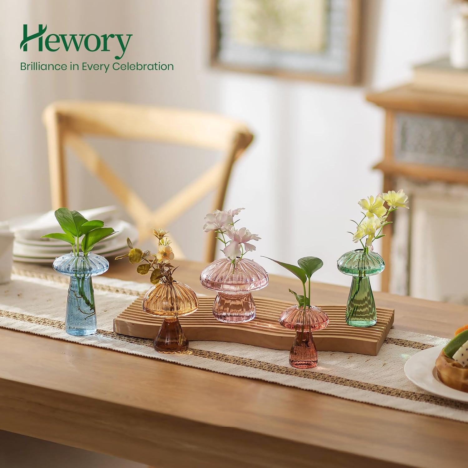 Unique Propagation Jars Glass Planter / Multi-color / Set of 5