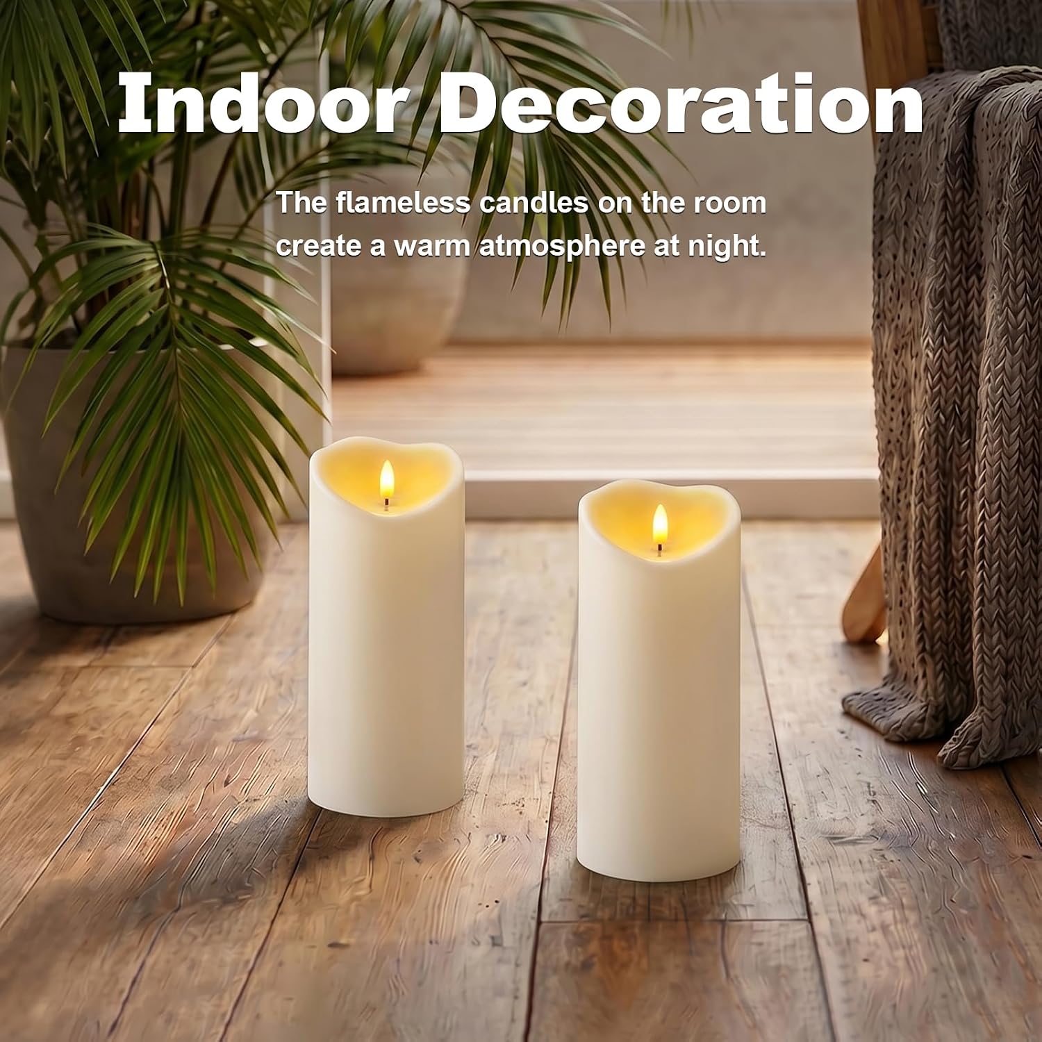 Amagic 4” x 9” Large Outdoor Waterproof Flameless Candles with Remote, Battery Operated Candles with Timer, Flickering