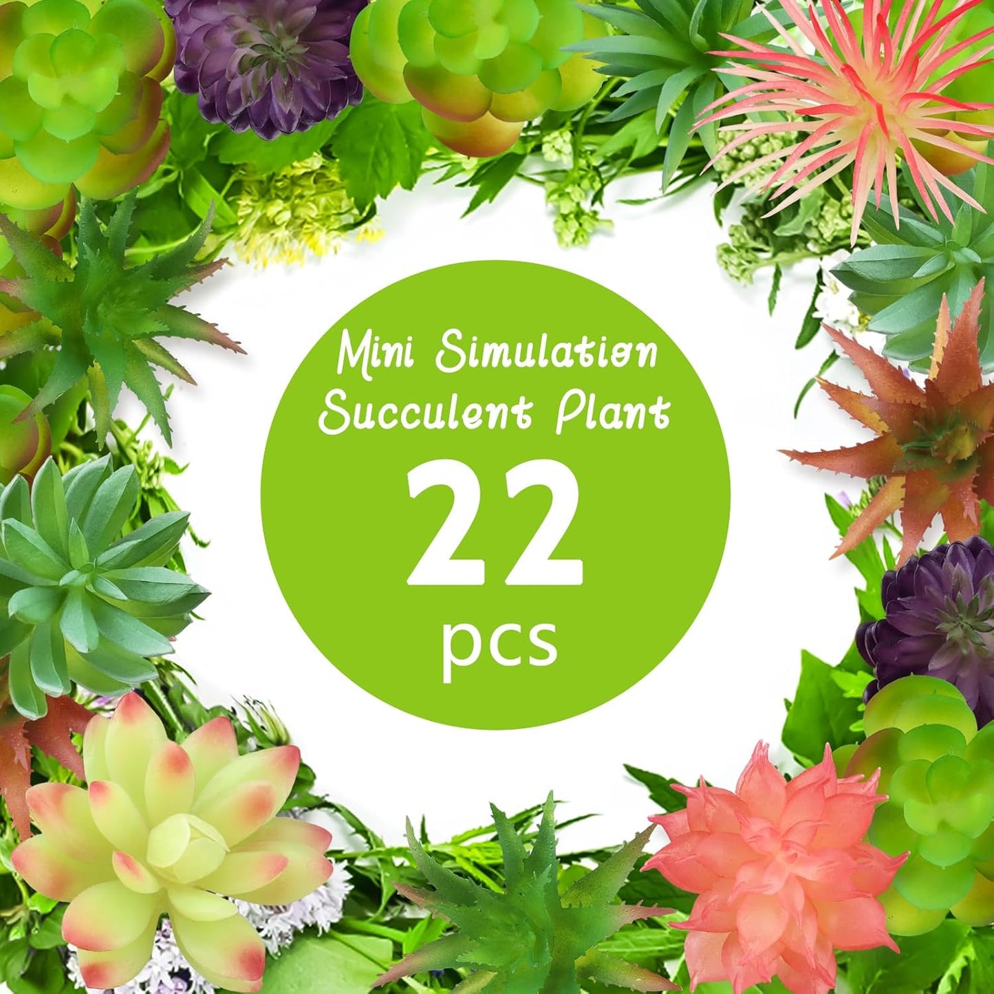 Colorful Succulents Plants Artificial / Set of 22