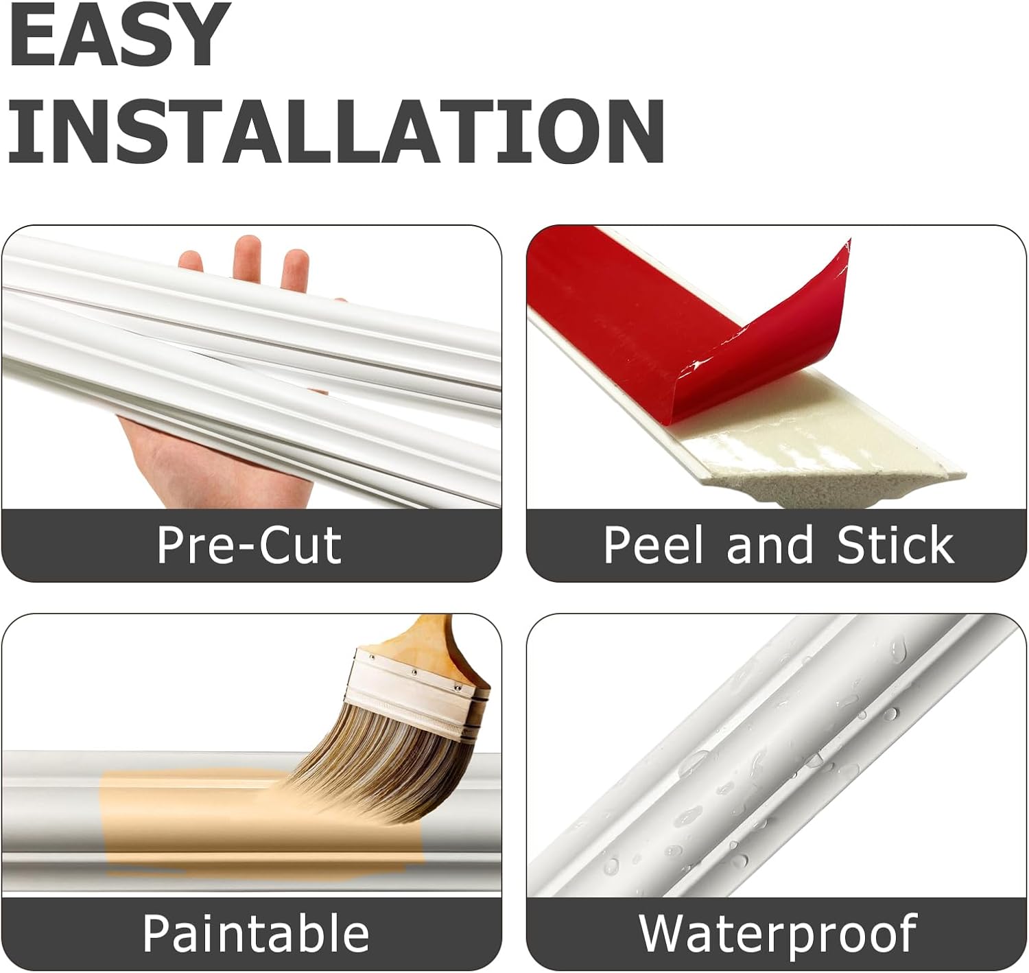 Wall Molding + Chair Rail Trim / 20 x 27 / + Trim Set / Set of 3