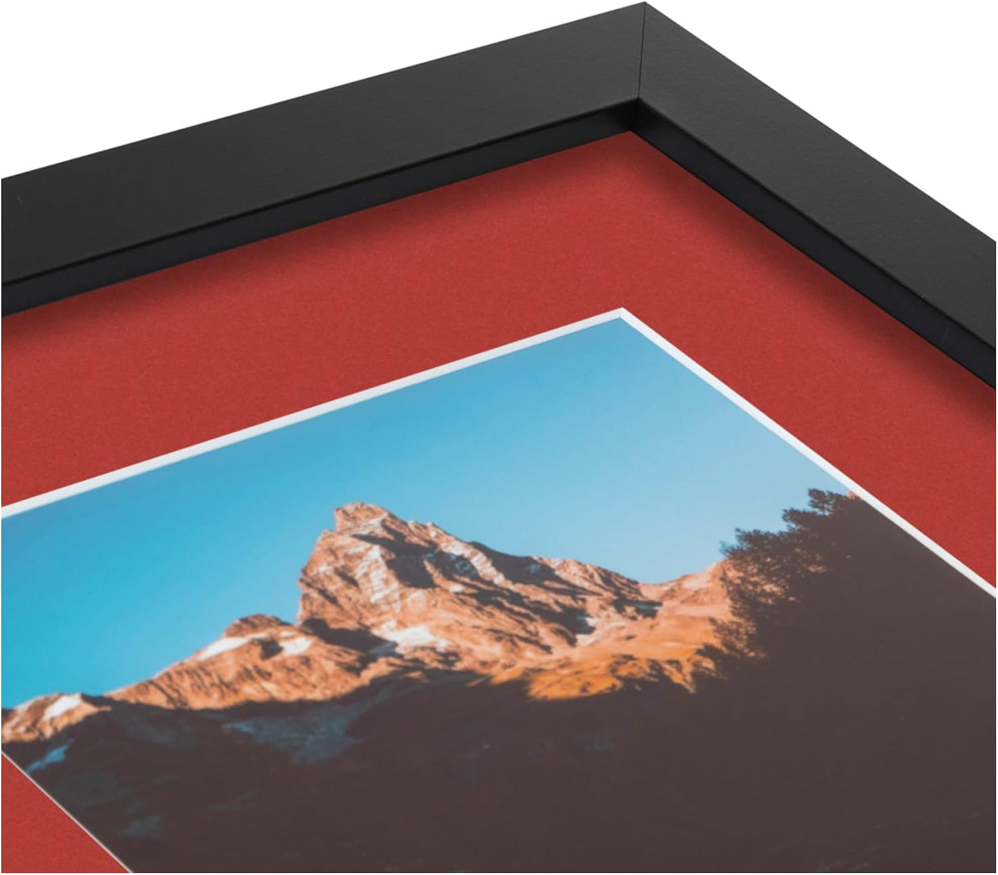 ArtToFrames Collage Picture Frame 3 Opening 3-5x7 Photo Frame | Made in USA | Black Frame Deep Red and Black Mats