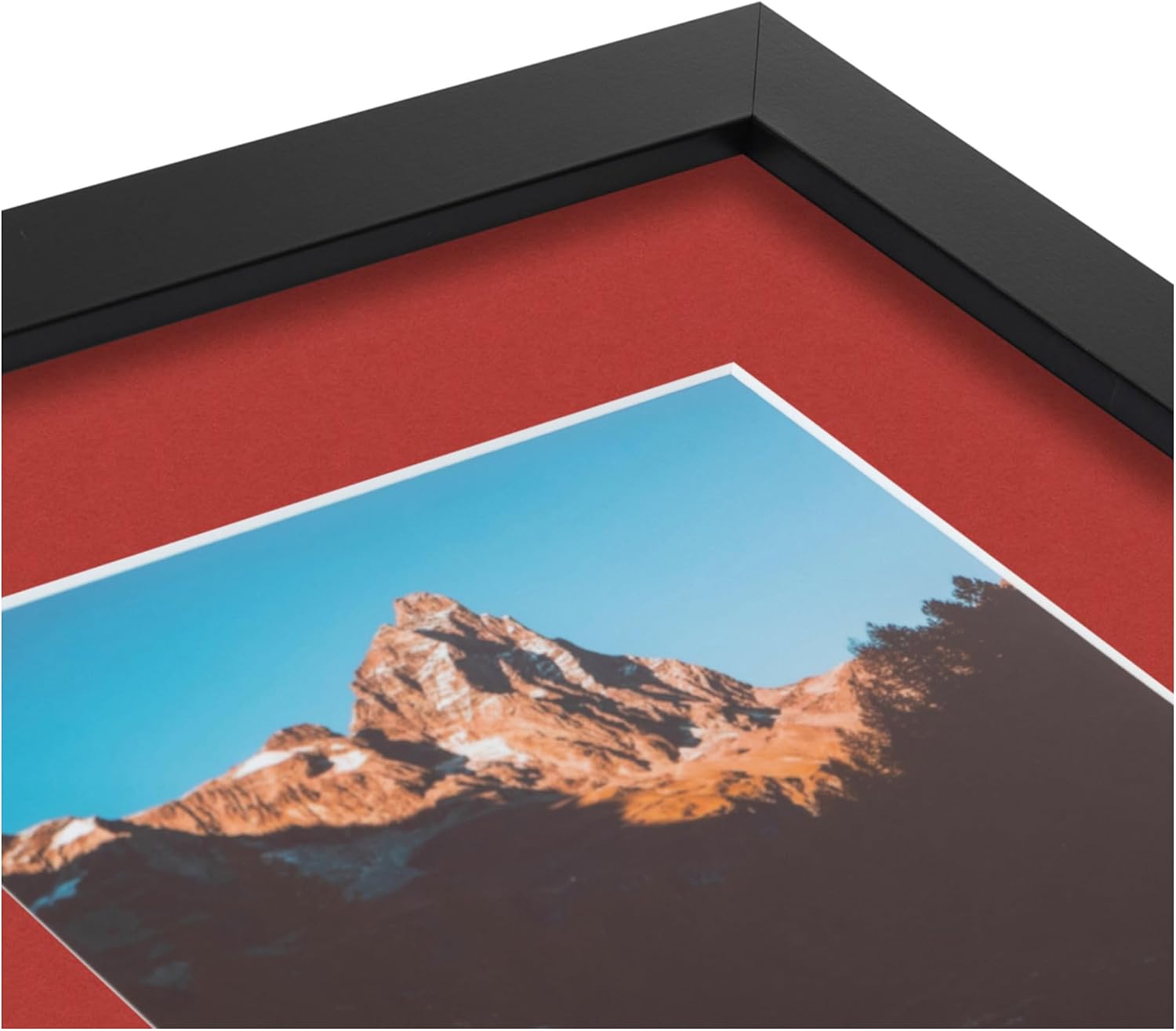 ArtToFrames Collage Picture Frame 3 Opening 3-5x7 Photo Frame | Made in USA | Black Frame Deep Red and Black Mats