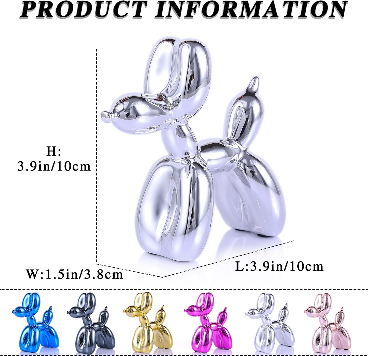 Animal & Modern Sculpture Decor / Silver / 3.9*3.9*1.5inch