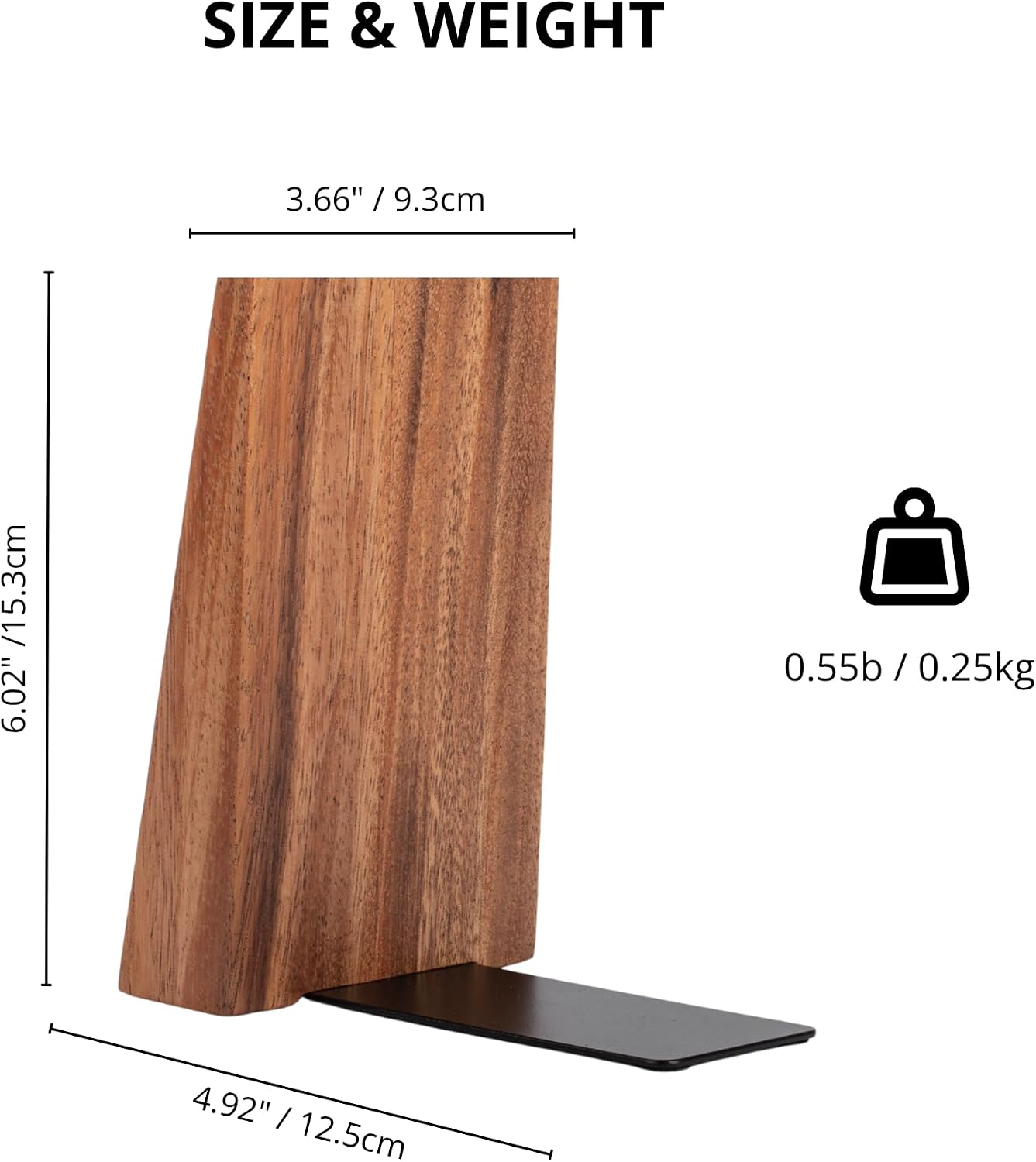 Thickened Wooden Bookends for Heavy Books / Brown