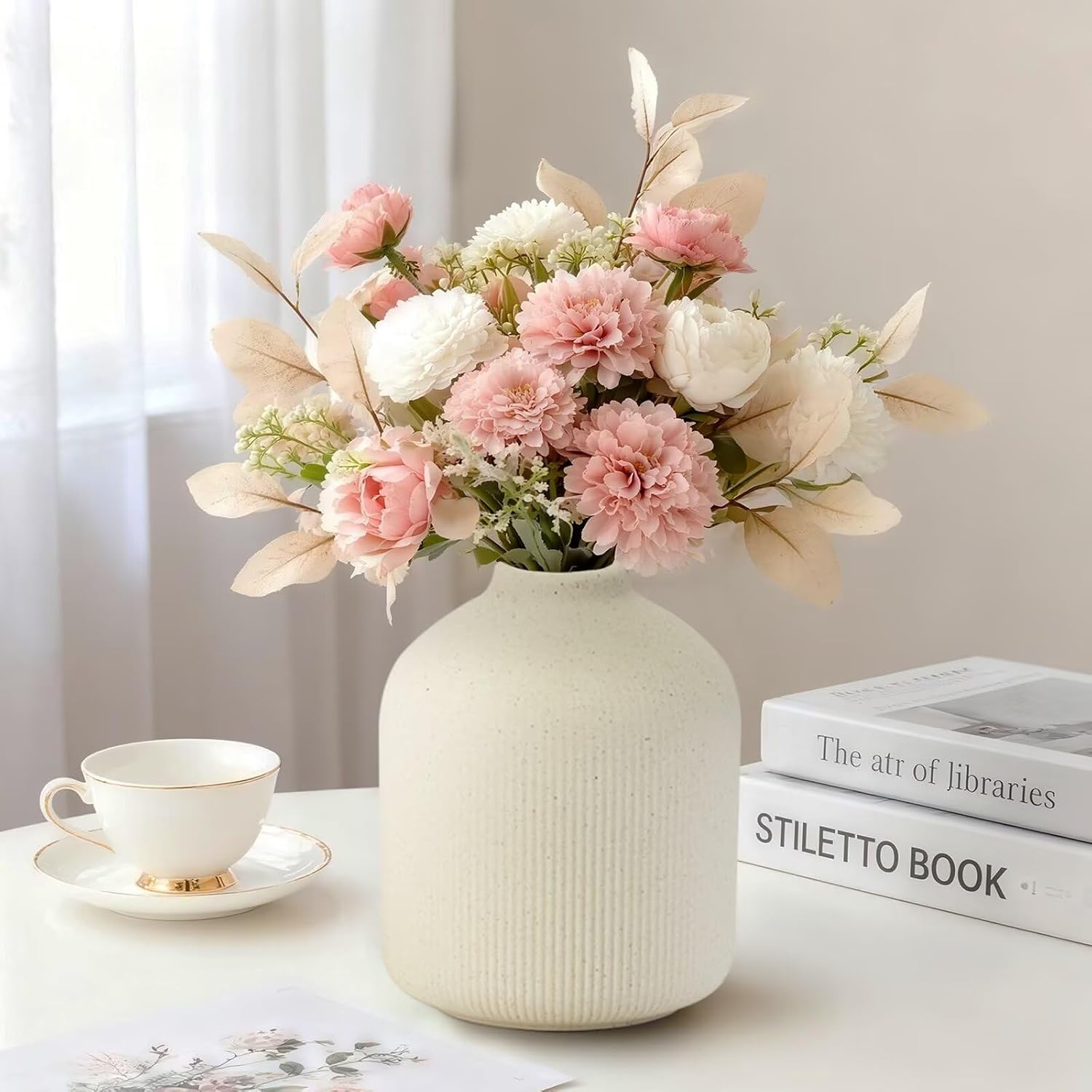 Ceramic Flower Vases / Beige / Set of 3