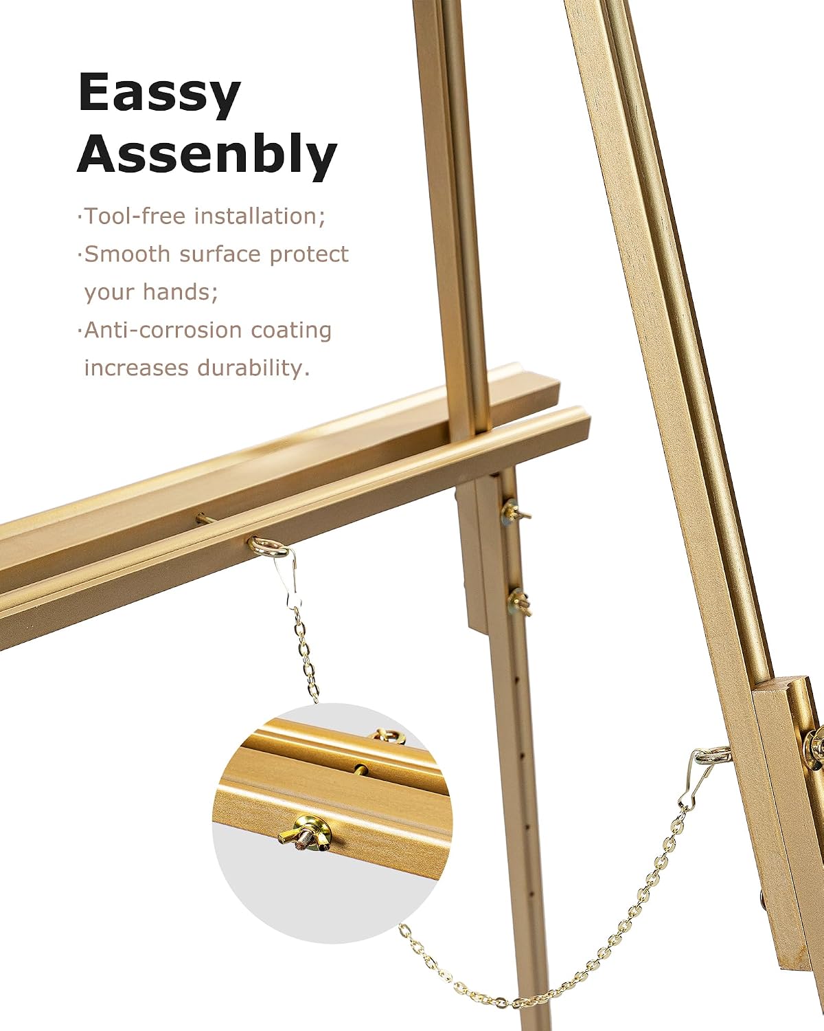 DJAR 3 Pcs 63" Adjustable Wooden Display Easel Stand for Sign | Dual-Use Design, Natural Pine Wood, Ideal for Wedding