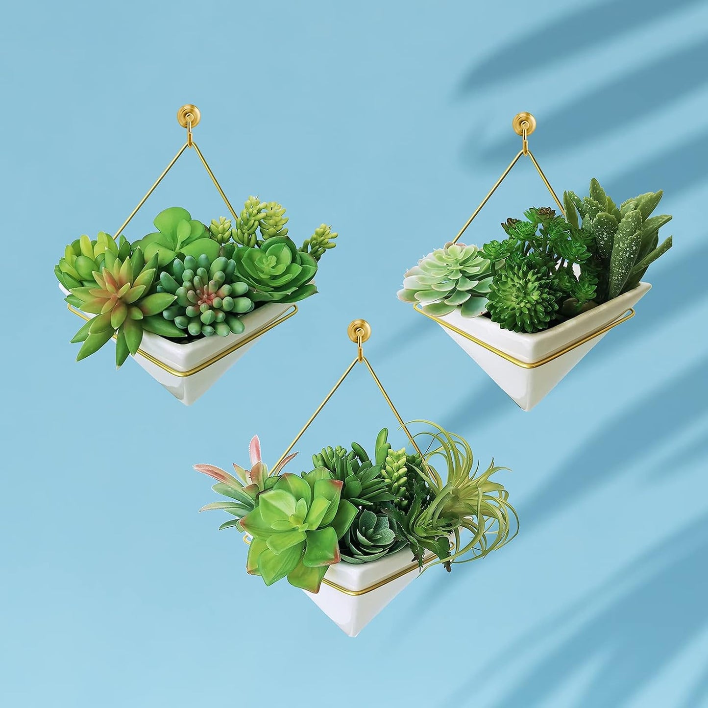 Assorted Artificial Succulents Plants Unpotted Small Cactus Echeveria Air Plant / Green / Set of 20