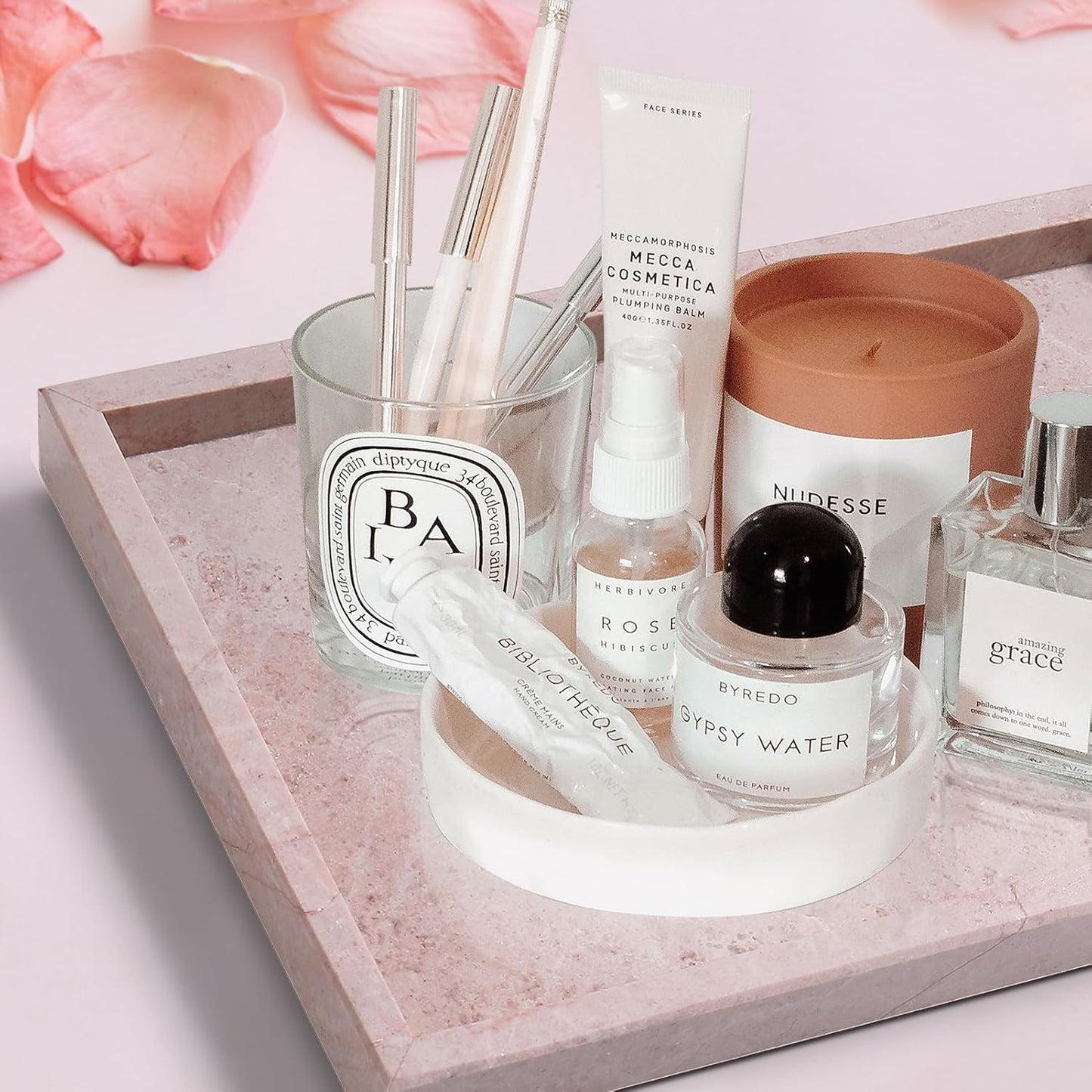 Natural Marble Vanity Tray / Pink