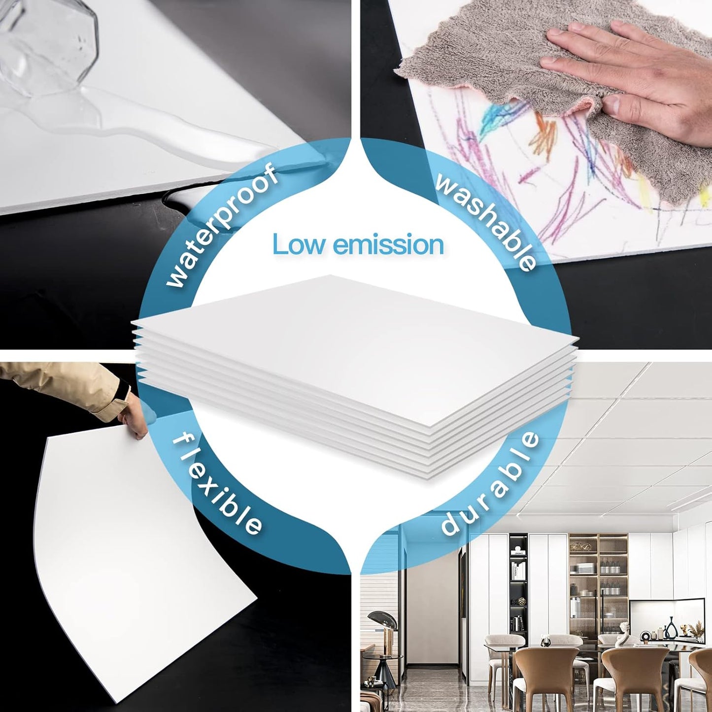 Smooth Drop Ceiling Tile x / Rectangle White / 24*48 / 2 Inch / Set of 10