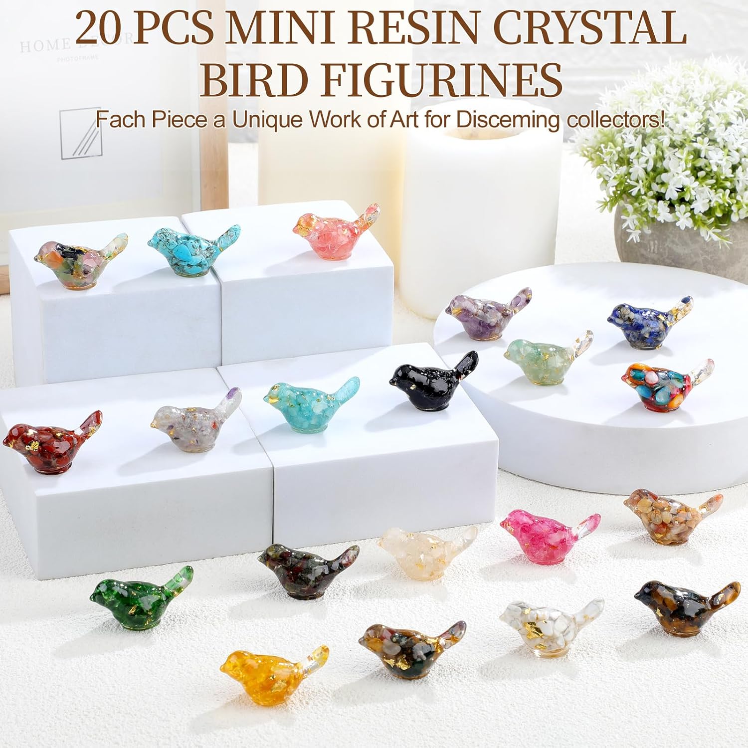 Crystal Figurines Glass Statue Resin Animal Statues Miniature Decorative / Classic / Set of 20