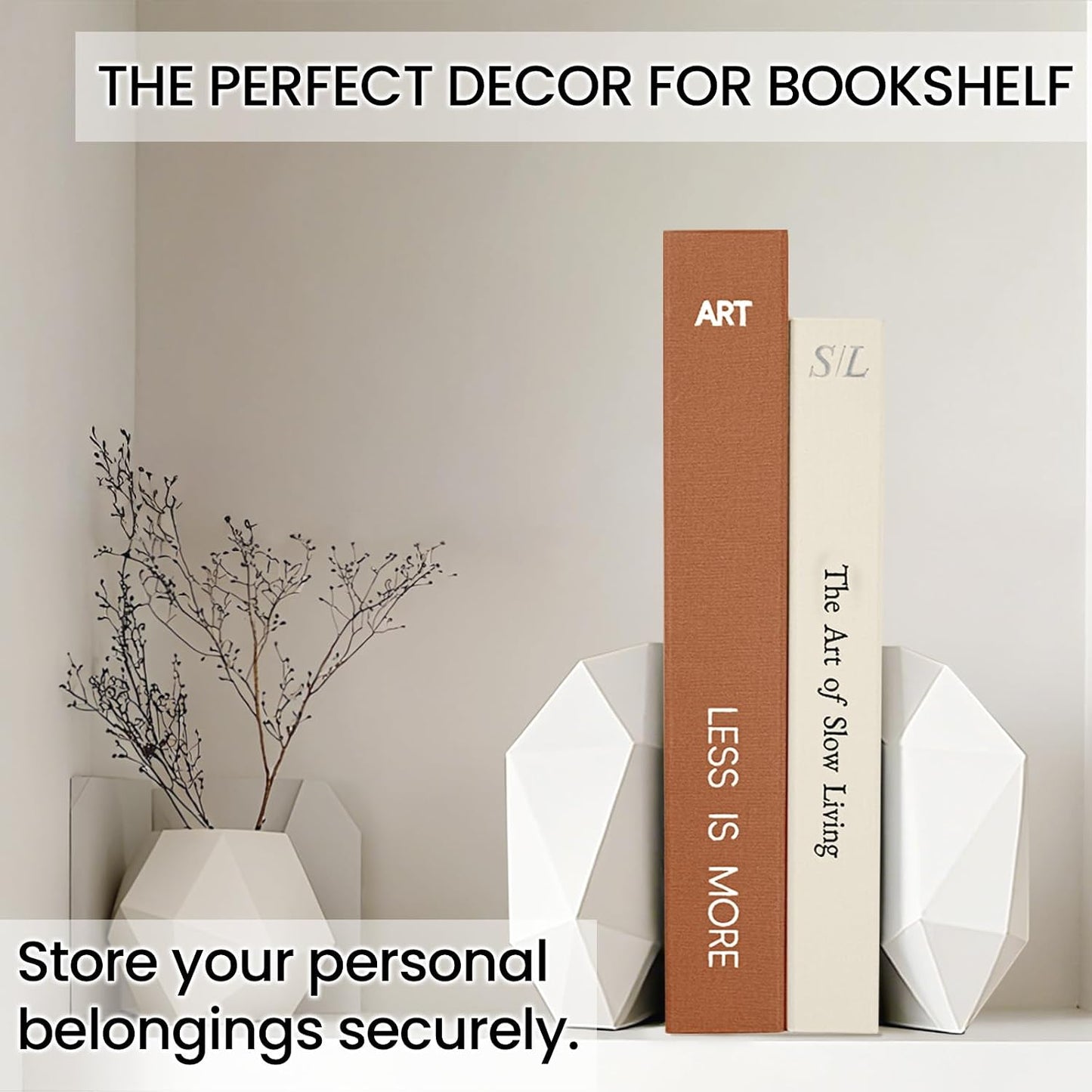Minimalist Decorative Books / Brown-white / Set of 2