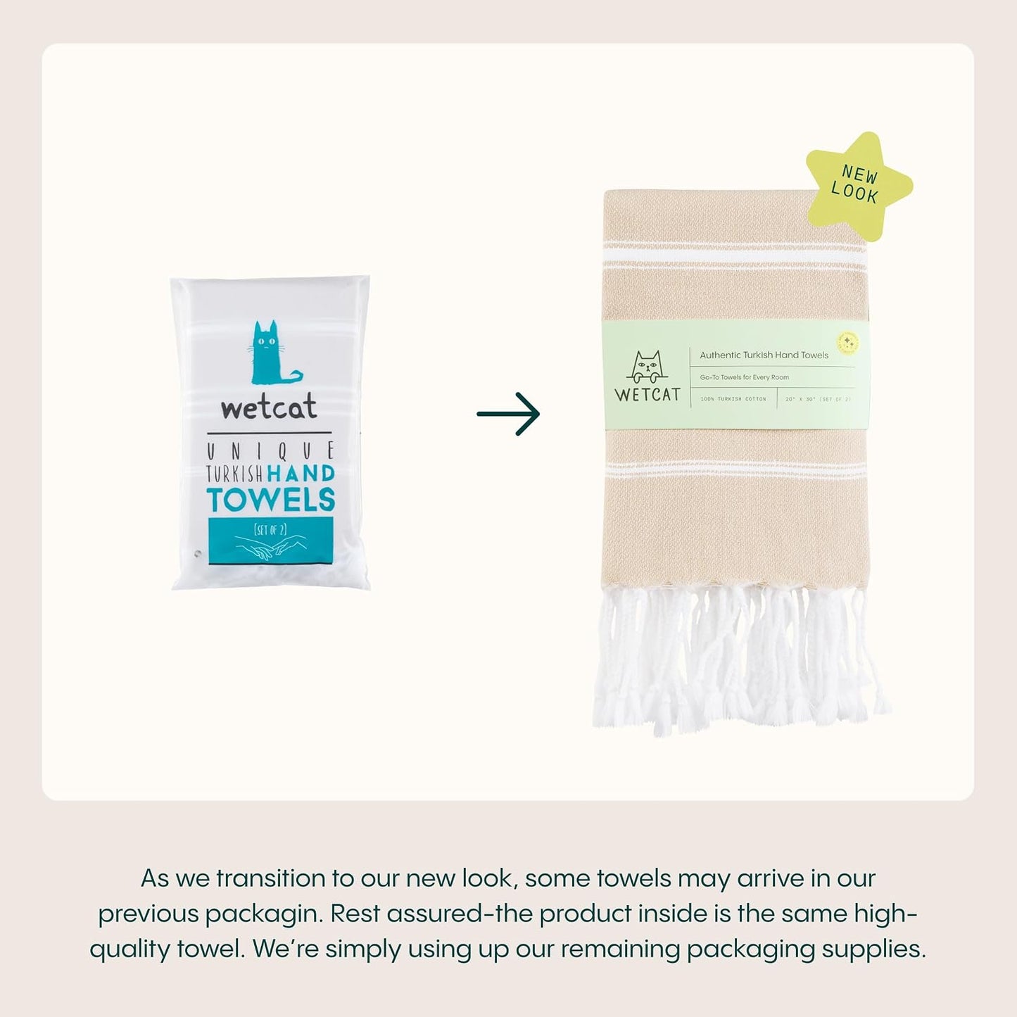 Turkish Hand Towels with Hanging Loop, Set of 2 (20" x 30") 100% Turkish Cotton, Pre-Washed, Quick Drying, for Kitchen