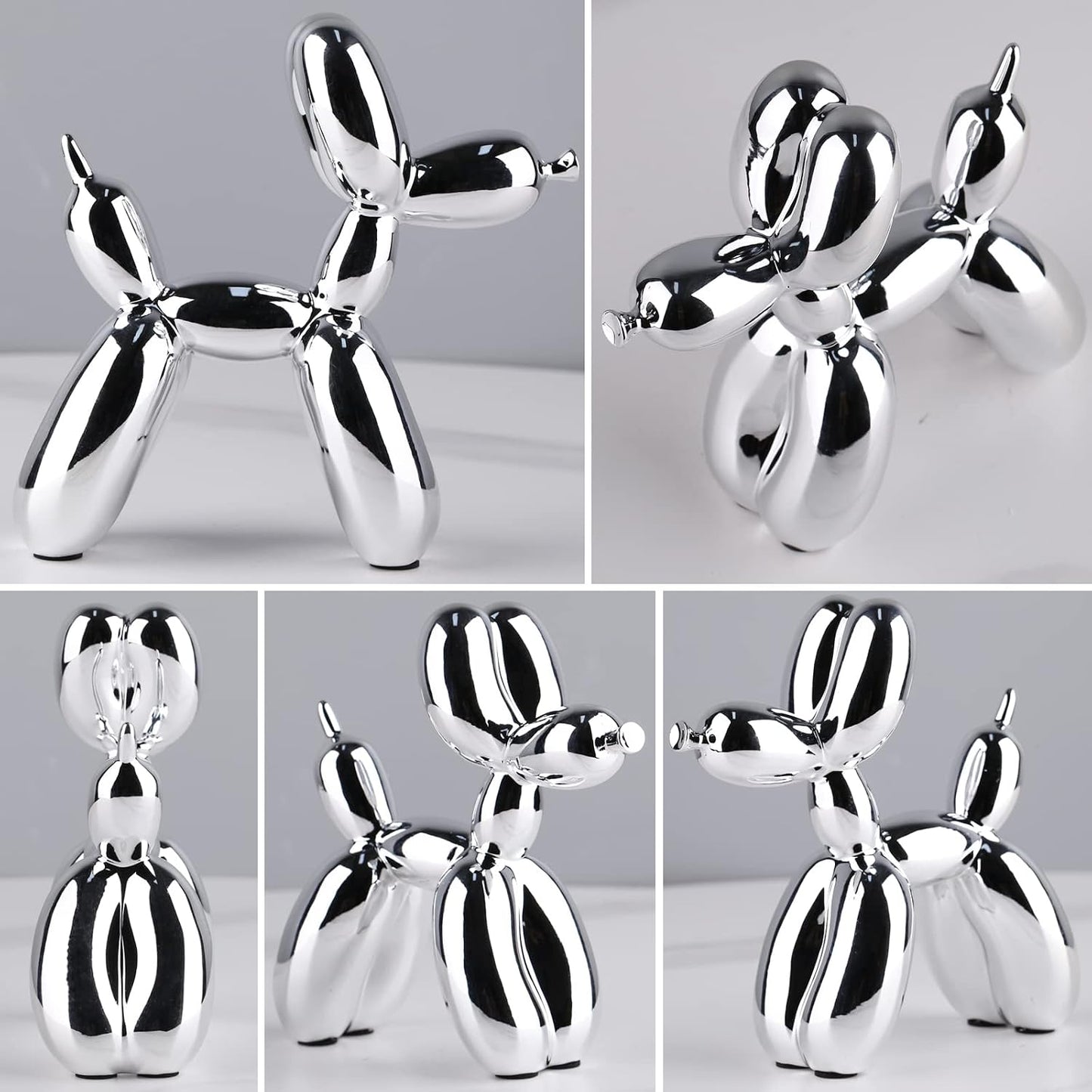 Animal & Modern Sculpture Decor / Silver / 3.9*3.9*1.5inch