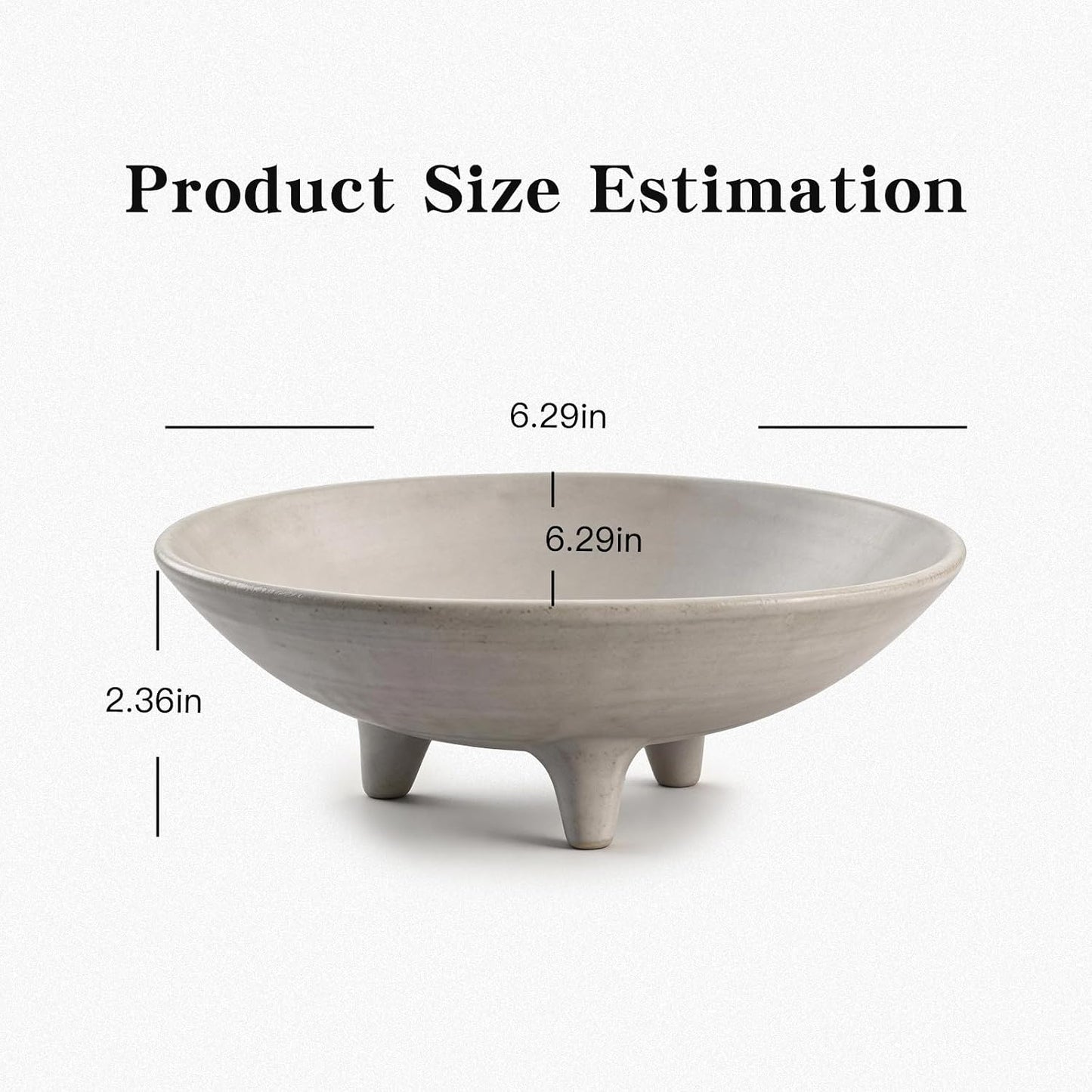 6- Three-Legged Ceramic Decorative Bowl / White