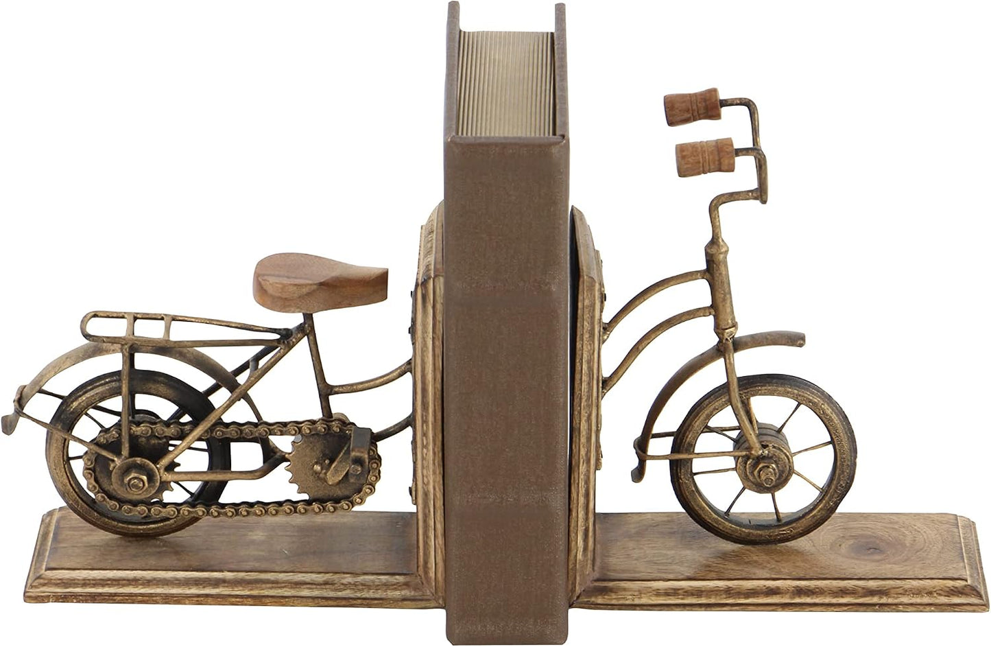 Wooden Bike Decorative Bookends Non Skid Bookends / 9 Inch / Set of 2