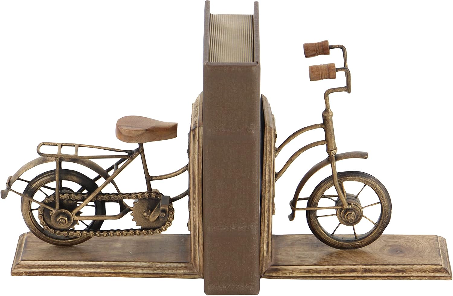 Wooden Bike Decorative Bookends Non Skid Bookends / 9 Inch / Set of 2