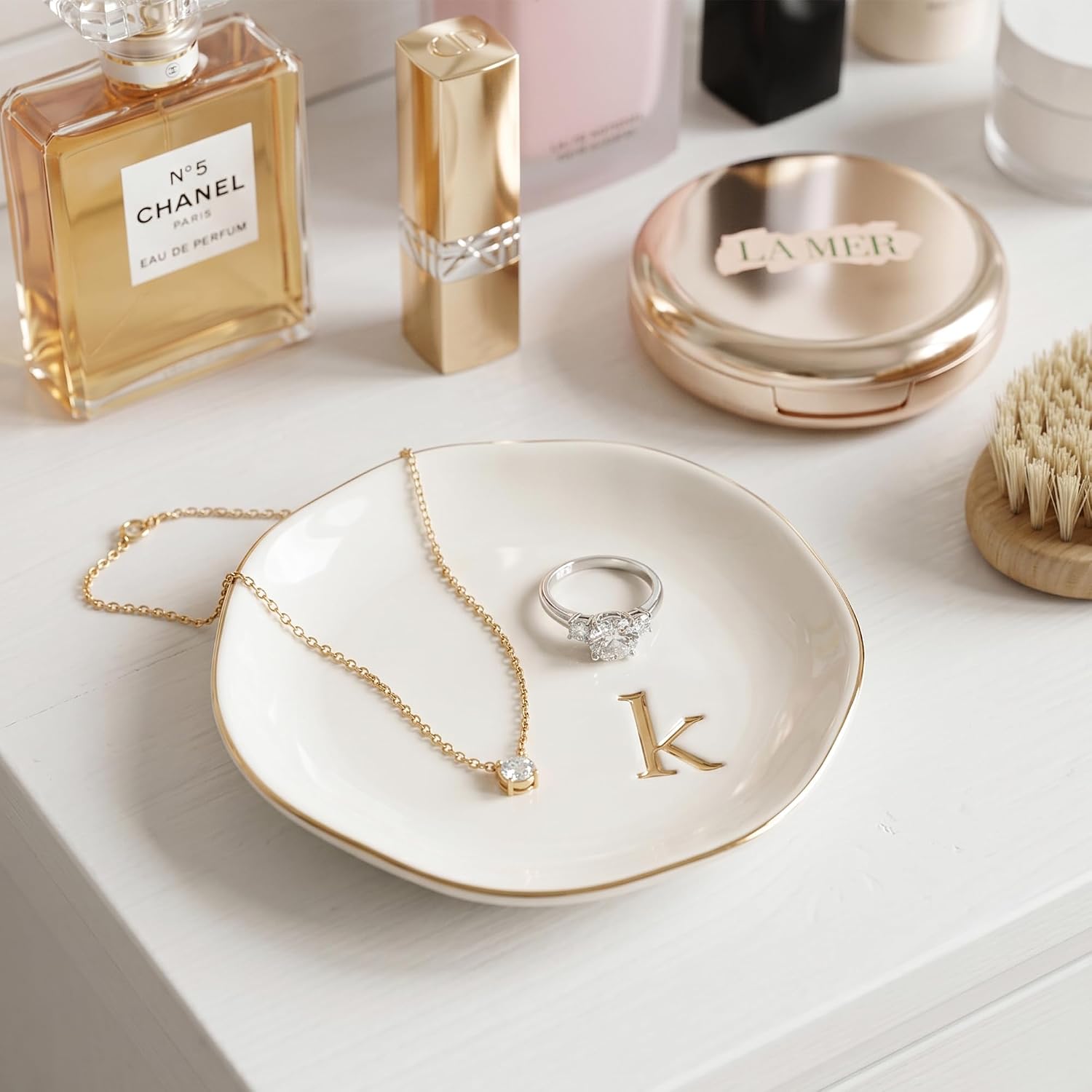 Ceramic Jewelry Tray / K / White