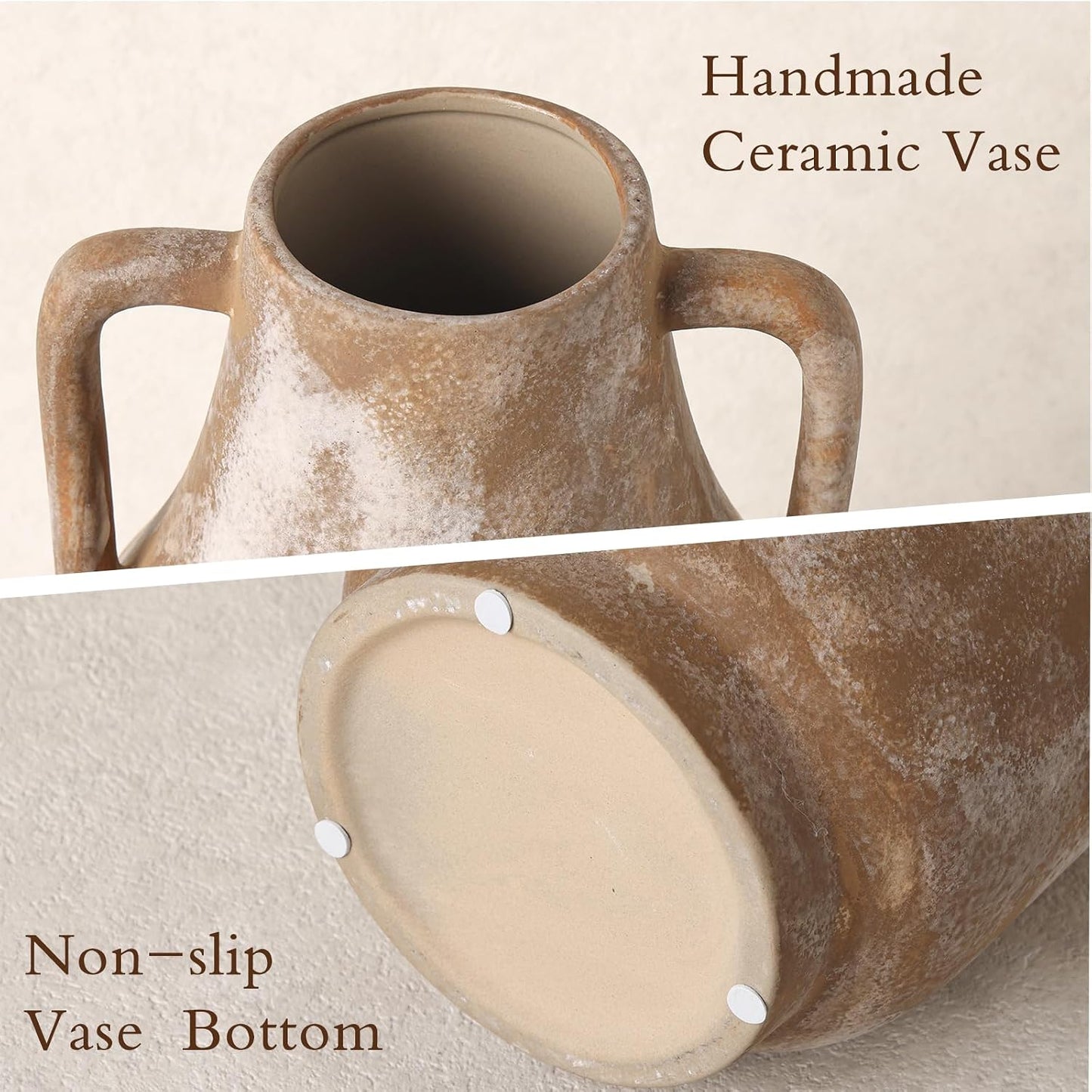Ceramic Flower Vase / 1-terracotta/10.7 / 10.7 Inch