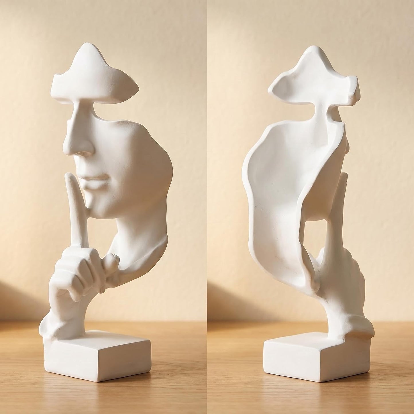 Abstract Face Sculpture Minimalist Abstract Face Figurine Modern Home Decor Abstract Human / White