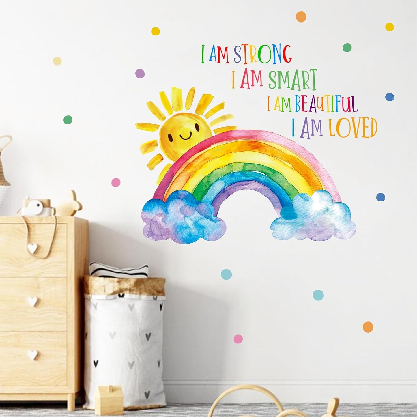 Colorful Rainbow Sunshine Inspirational Wall Decals Stickers / Colorful Sunshine Quote