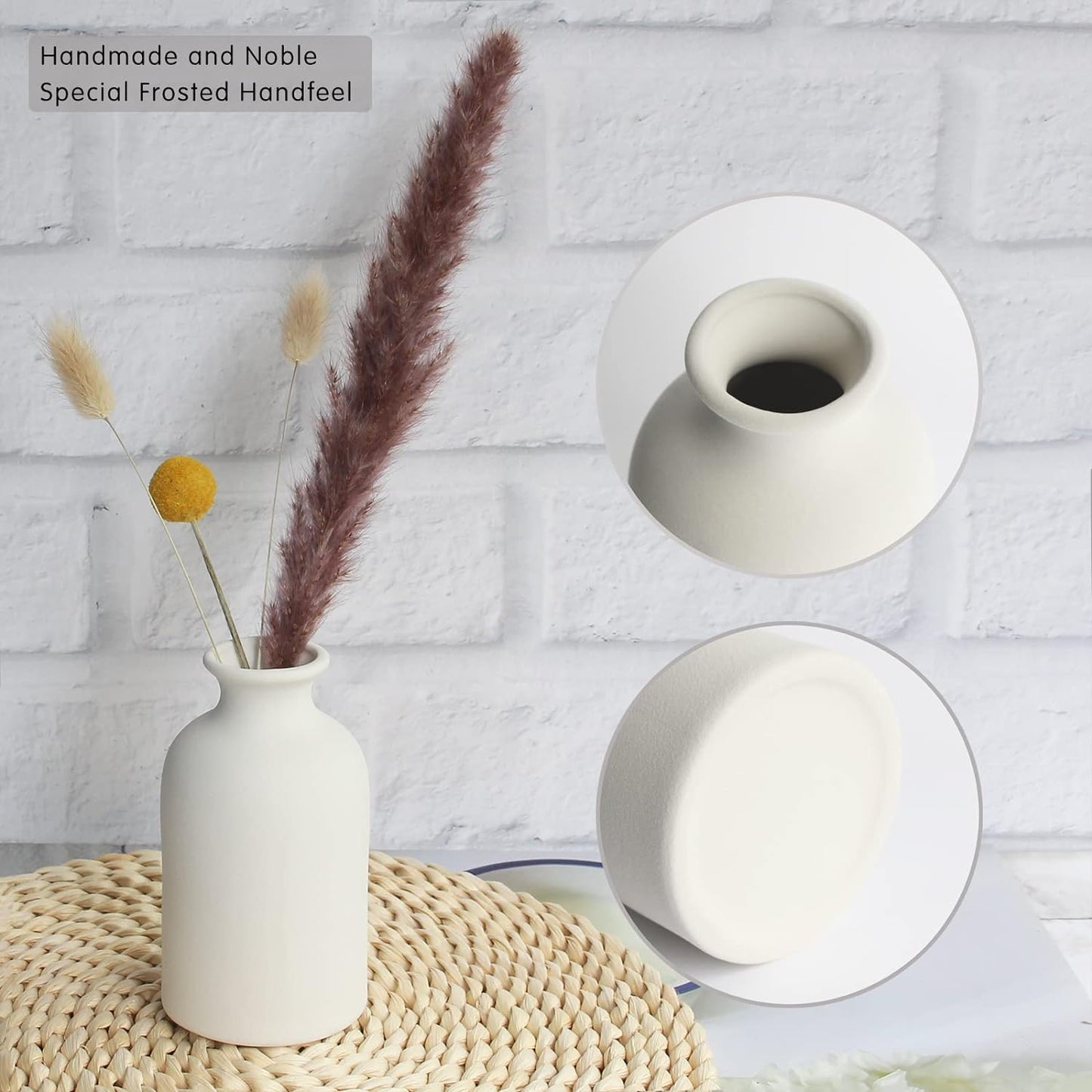 White Vase Ceramic Vases for Decor / Small / White-a / Set of 6