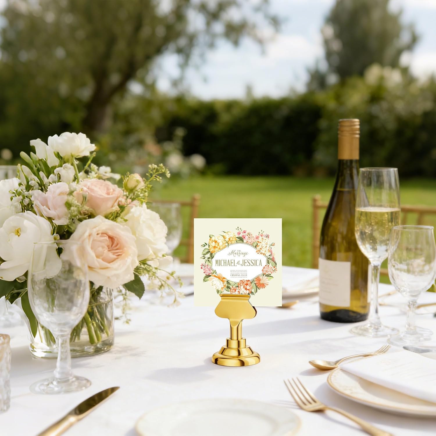 Urban Deco 36 Pieces Table Card Holder Place Card Holders 1.7 inches Gold Steel Card Holders for Photos, Food Signs
